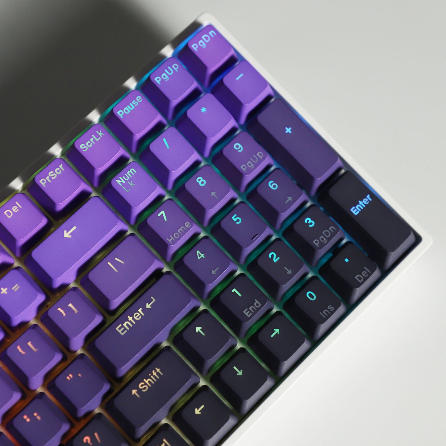 YMDK Purple Gradient 122 Backlit Keycaps(Double Shot OEM Profile/104 87 84 68 Using)