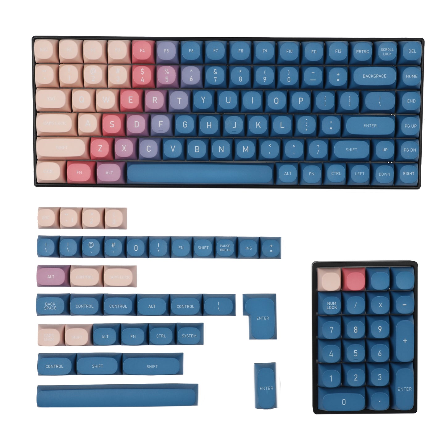 YMDK Night Sunset MA Profile 141 Keycaps(PBT 1.5mm/Filco 104 87 61 KBD75 YMD96 GK64 GK61 Keychron Using)