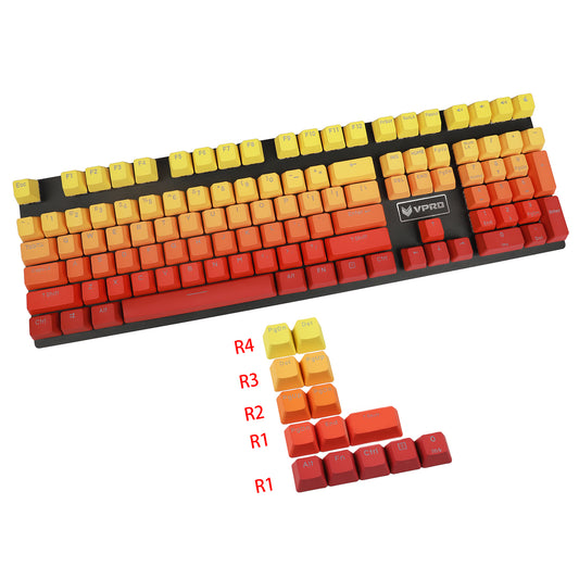 122 Orange Red Gradient Backlit Keycaps(Double Shot OEM Profile/104 87 84 68 Using)