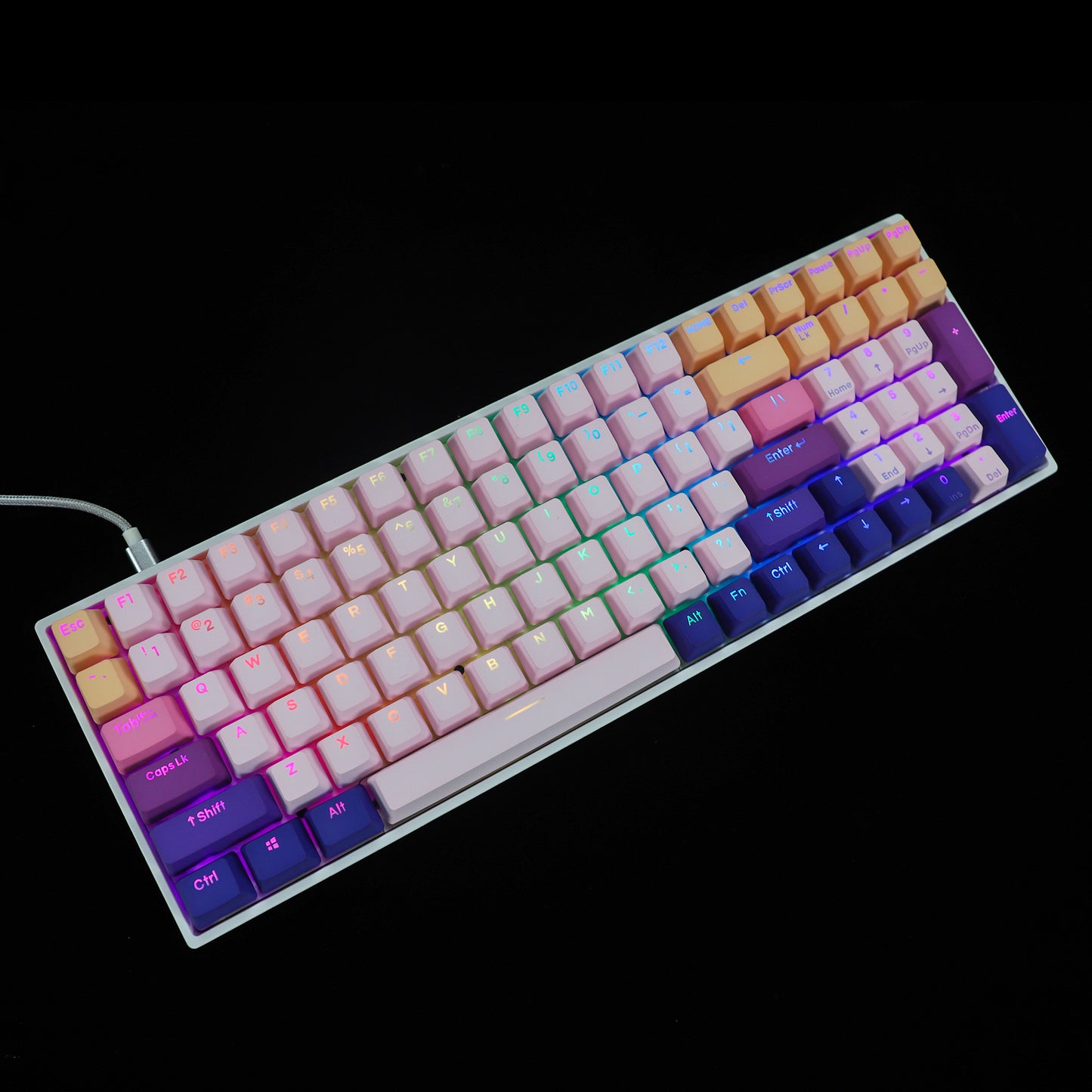 YMDK Lavender 122 Backlit Keycaps(Double Shot OEM Profile/104 87 84 68 Using)