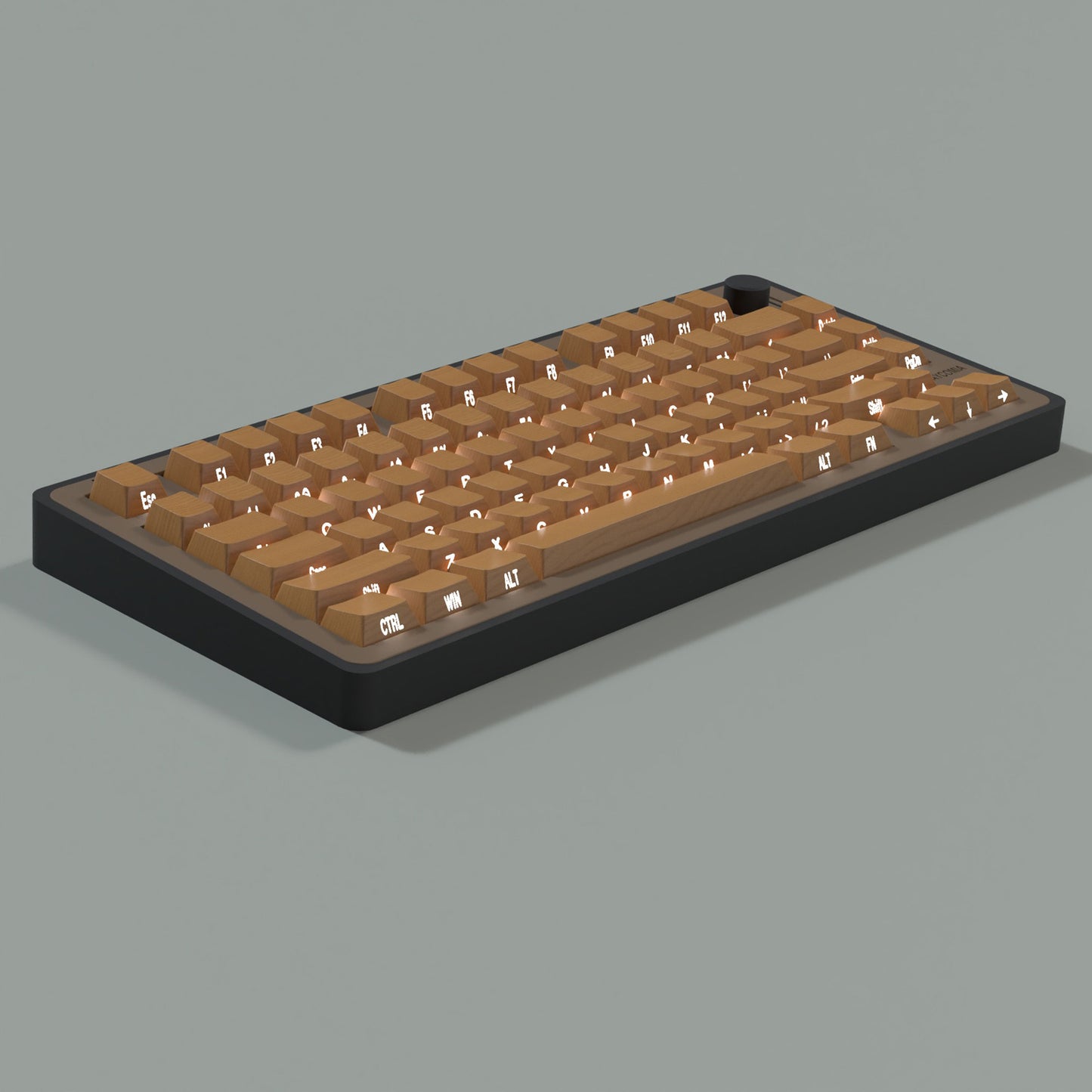 YMDK 128 Keys Wood Grain Keycaps Sidelit Shine Through Cherry Profile PBT Keycap for 61/84/87/104/108 MX Mechanical Keyboards