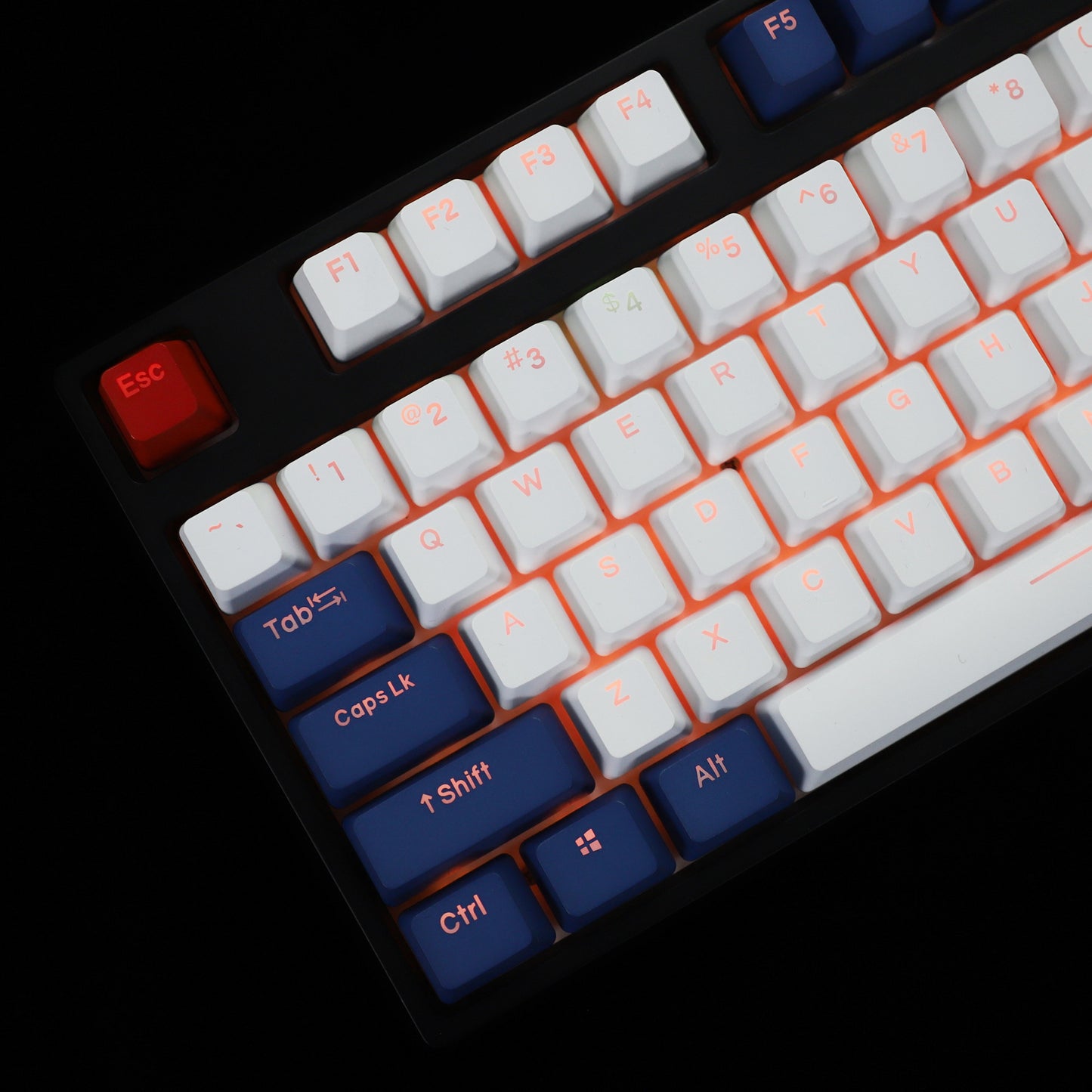 YMDK Navy Backlit 122 Keycaps(Double Shot OEM Profile/104 87 84 68 Using)