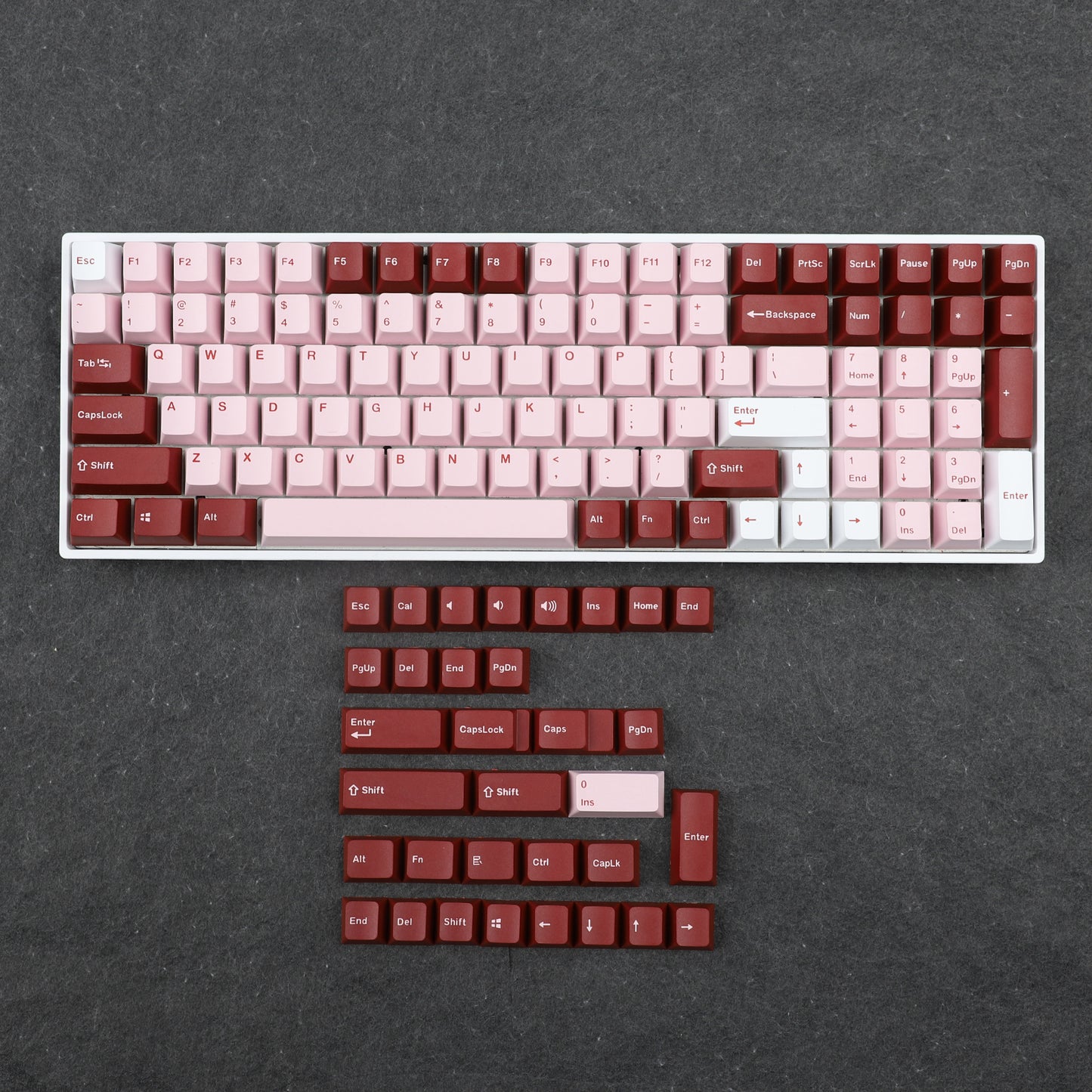 YMDK Darling 126 Keycaps(OEM Profile Double Shot PBT/104 96 87 84 68 64 61 GMMK Using)
