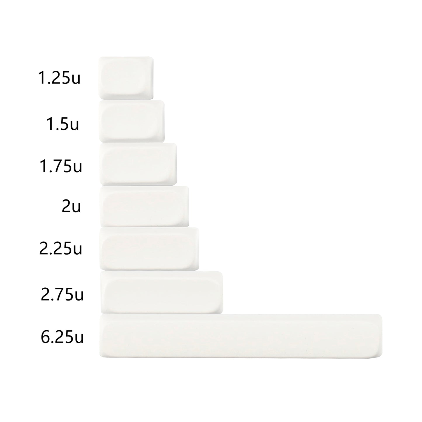 White Clear Blank Keycaps PBT PC MOA Profile Modifier Space Shift Keys 1.25u 1.5u 1.75u 2u 2.25u 2.75u 6.25u DIY