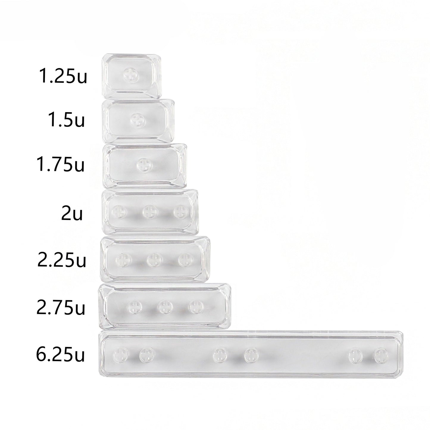 White Clear Blank Keycaps PBT PC MOA Profile Modifier Space Shift Keys 1.25u 1.5u 1.75u 2u 2.25u 2.75u 6.25u DIY