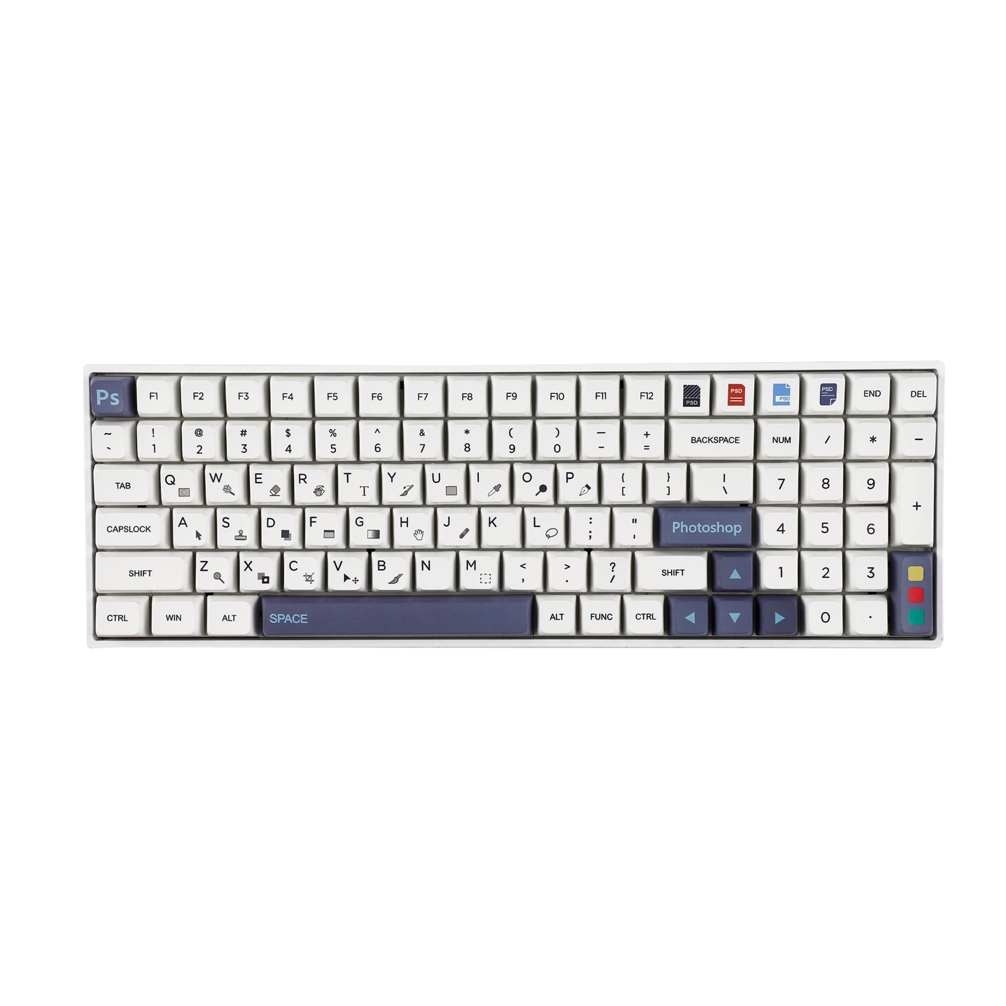 YMDK PS 142 Keycaps(Dye Sub MDA Profile 1.55mm)
