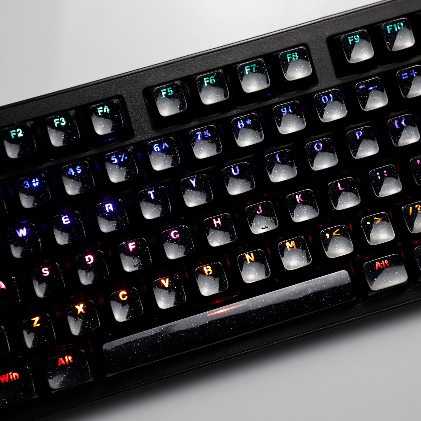 YMDK 136 Keys Jelly Black Double-shot PC Material OEM Profile Backlit Side Print Keycaps for 61/68/84/104/108 MX Mechanical Keyboard