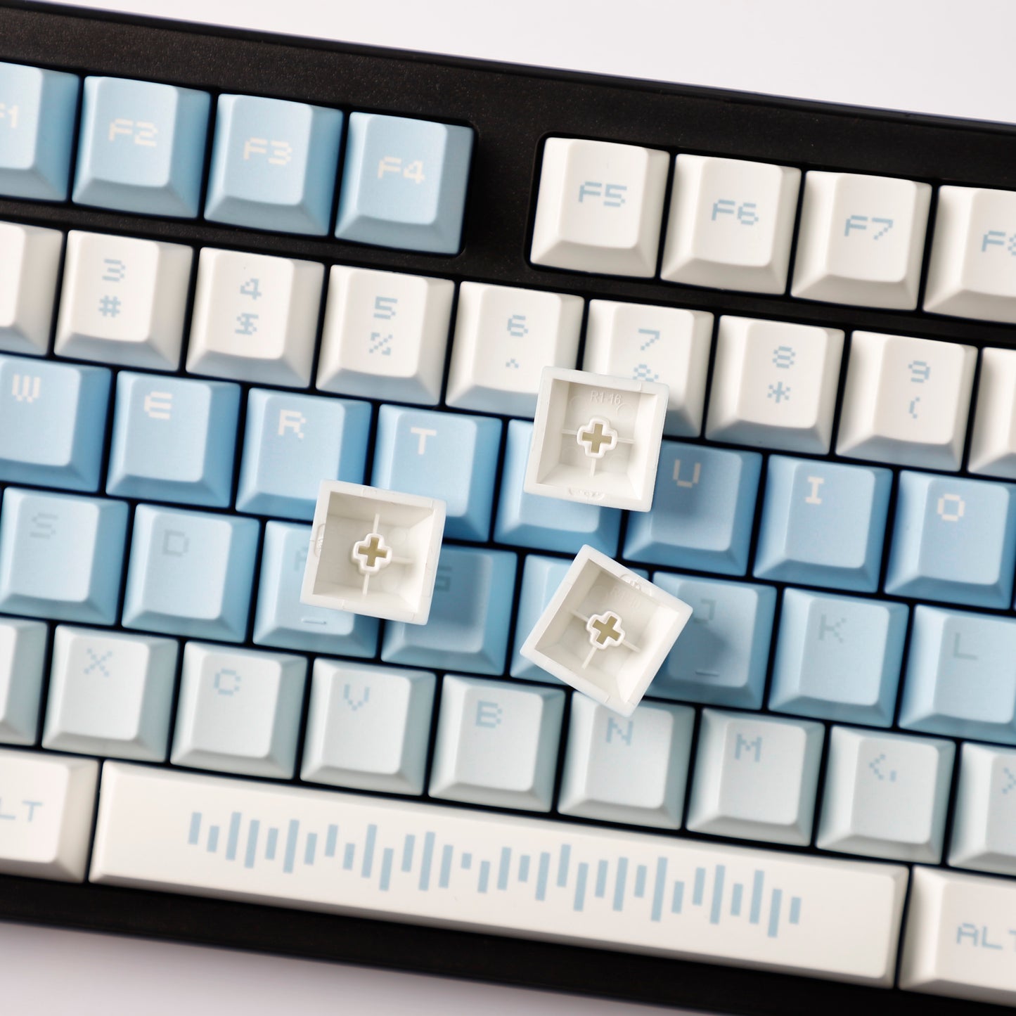 YMDK 143 Snow Future keycaps Little Snowman Cute Minimalist Style Cherry Profile Dye Sub Custom Keycap for 75/87/98/104/108 MX Mechanical Keyboard