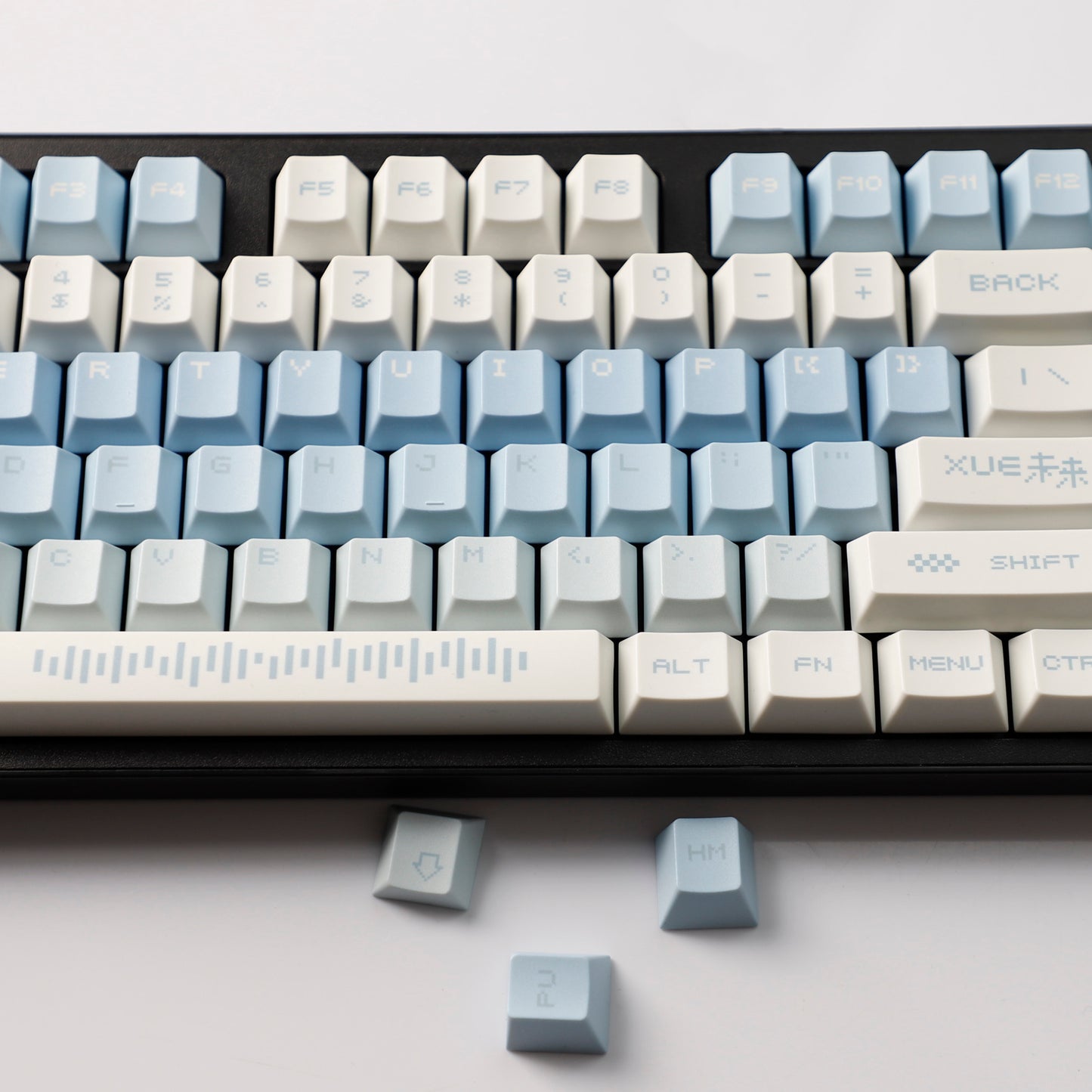 YMDK 143 Snow Future keycaps Little Snowman Cute Minimalist Style Cherry Profile Dye Sub Custom Keycap for 75/87/98/104/108 MX Mechanical Keyboard