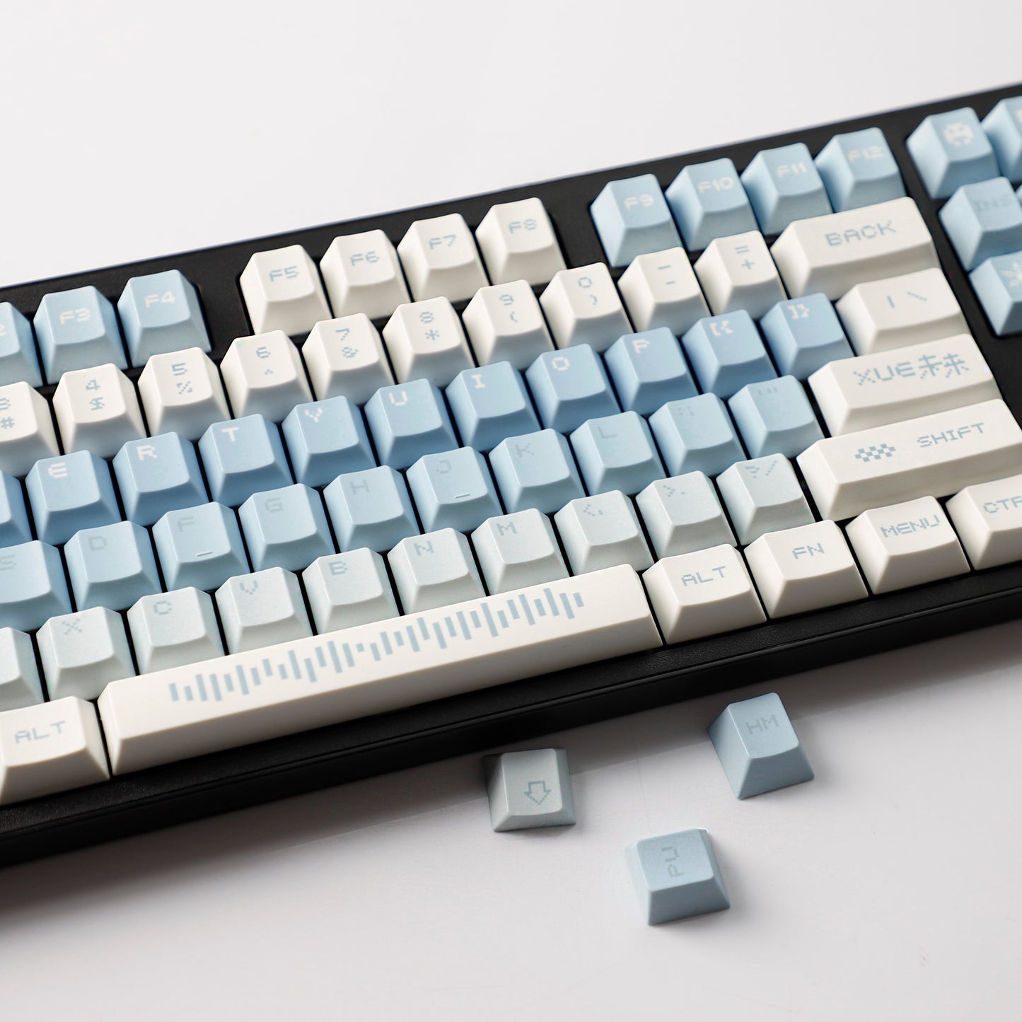 YMDK 143 Snow Future keycaps Little Snowman Cute Minimalist Style Cherry Profile Dye Sub Custom Keycap for 75/87/98/104/108 MX Mechanical Keyboard