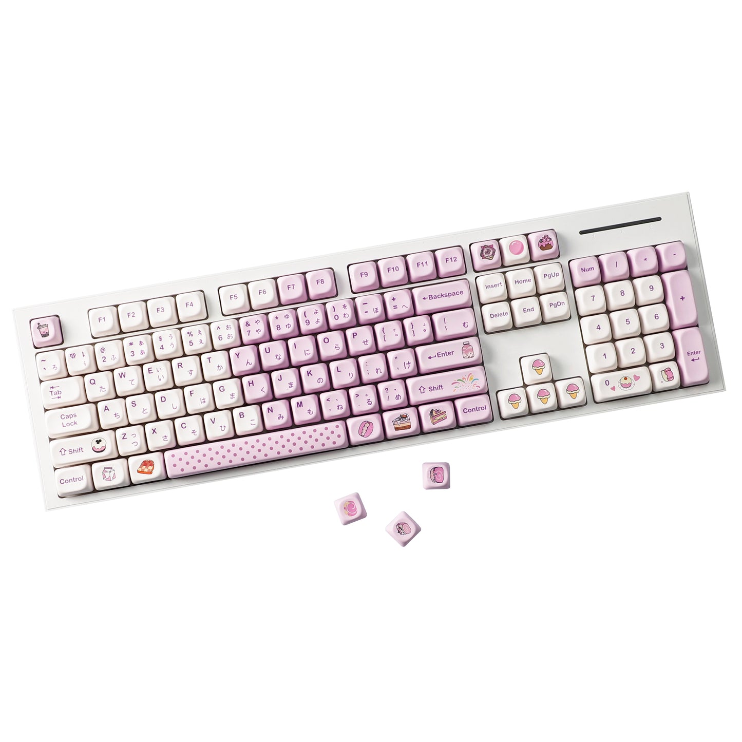 YMDK Taro Paste Bobo Theme Keycap 125 keys MOA Profile PBT Material Dye Sub Keycaps for 61/68/84/87/98/100 MX Mechanical Keyboard