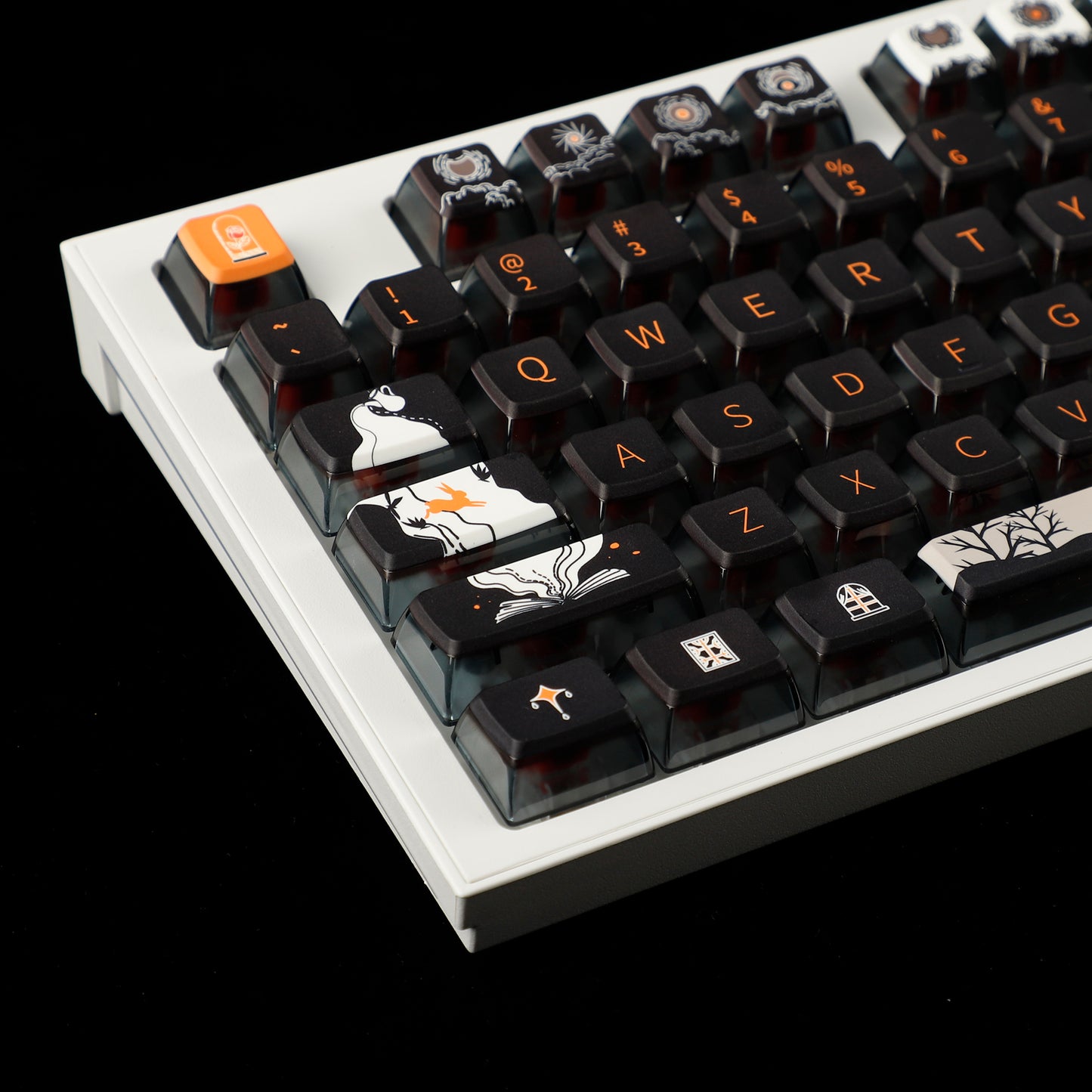 YMDK Dark Fairy Tale Pudding Smoky Keycaps(ASA Profile PBT Backlit)