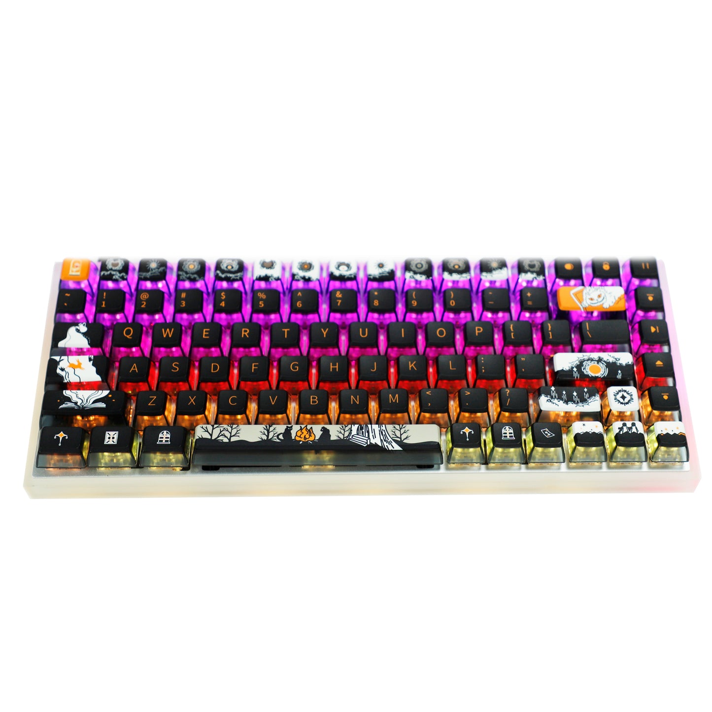 YMDK Dark Fairy Tale Pudding Smoky Keycaps(ASA Profile PBT Backlit)
