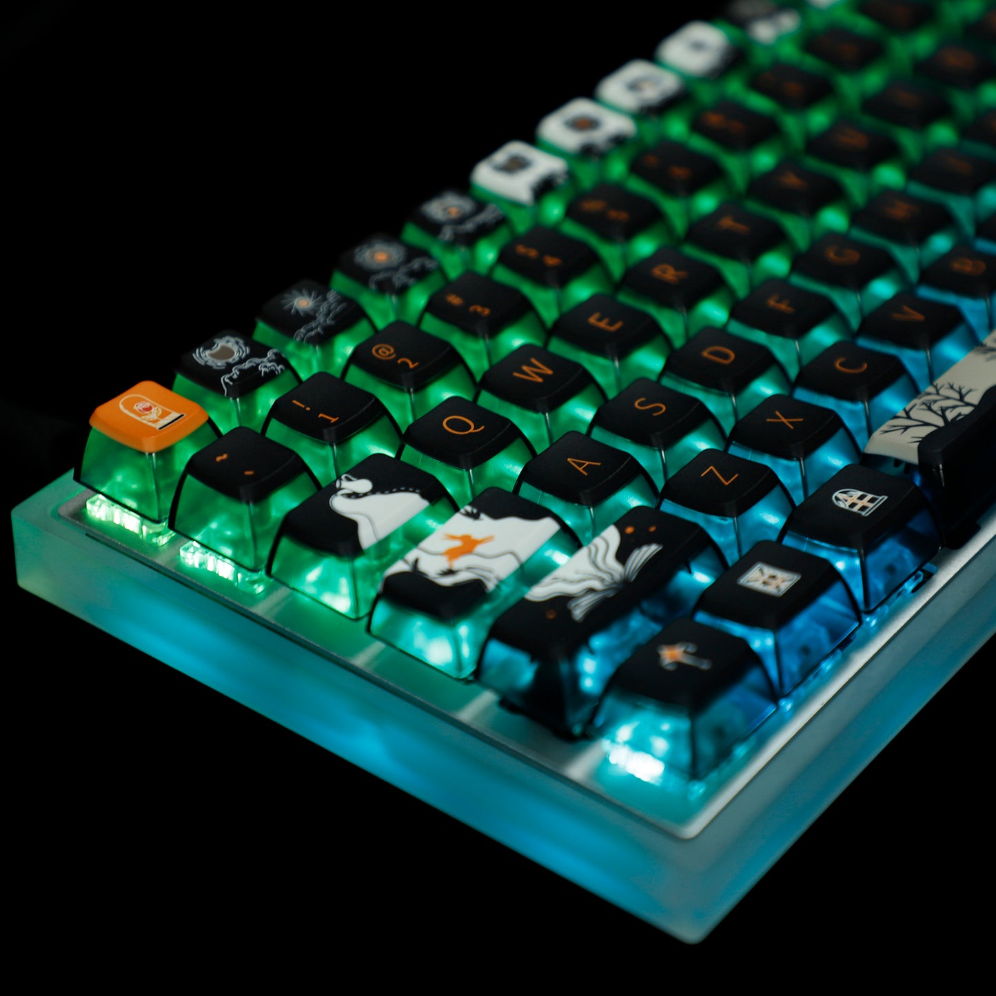 YMDK Dark Fairy Tale Pudding Smoky Keycaps(ASA Profile PBT Backlit)