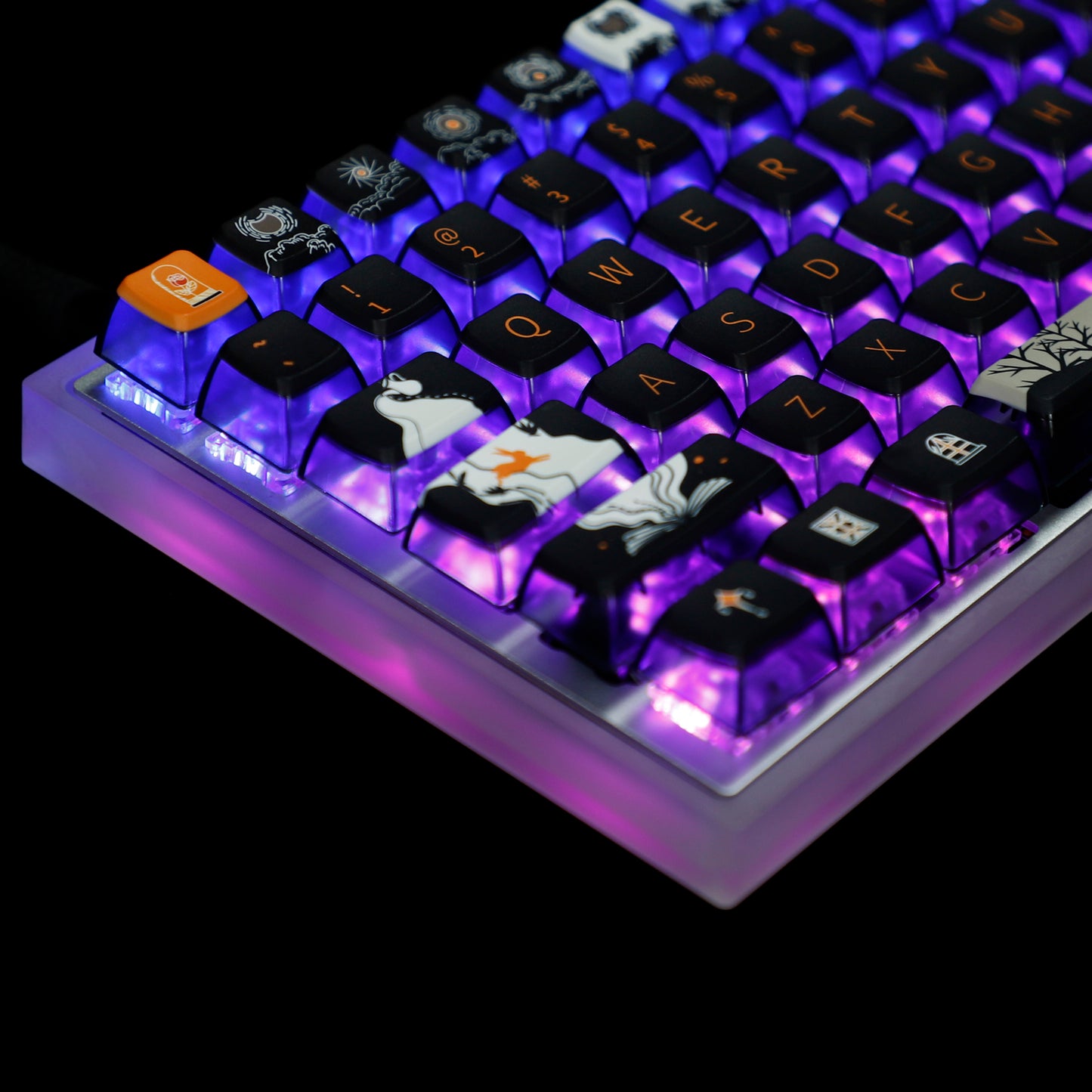 YMDK Dark Fairy Tale Pudding Smoky Keycaps(ASA Profile PBT Backlit)