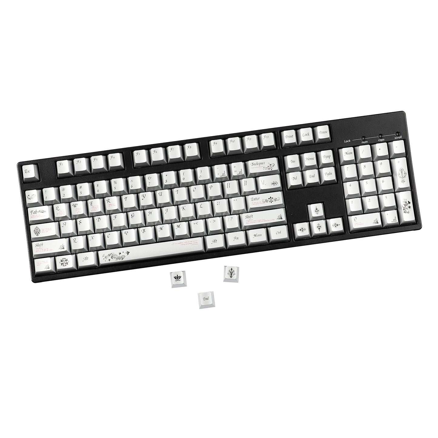 YMDK 126 keys Key of Time Theme Cherry Profile Metal Texture Keycaps Five-sided Dye Sub UV Print Keycap for 61/68/75/87/96/100/104/108 MX Mechanical Keyboard
