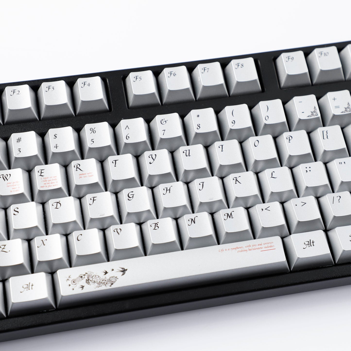 YMDK 126 keys Key of Time Theme Cherry Profile Metal Texture Keycaps Five-sided Dye Sub UV Print Keycap for 61/68/75/87/96/100/104/108 MX Mechanical Keyboard