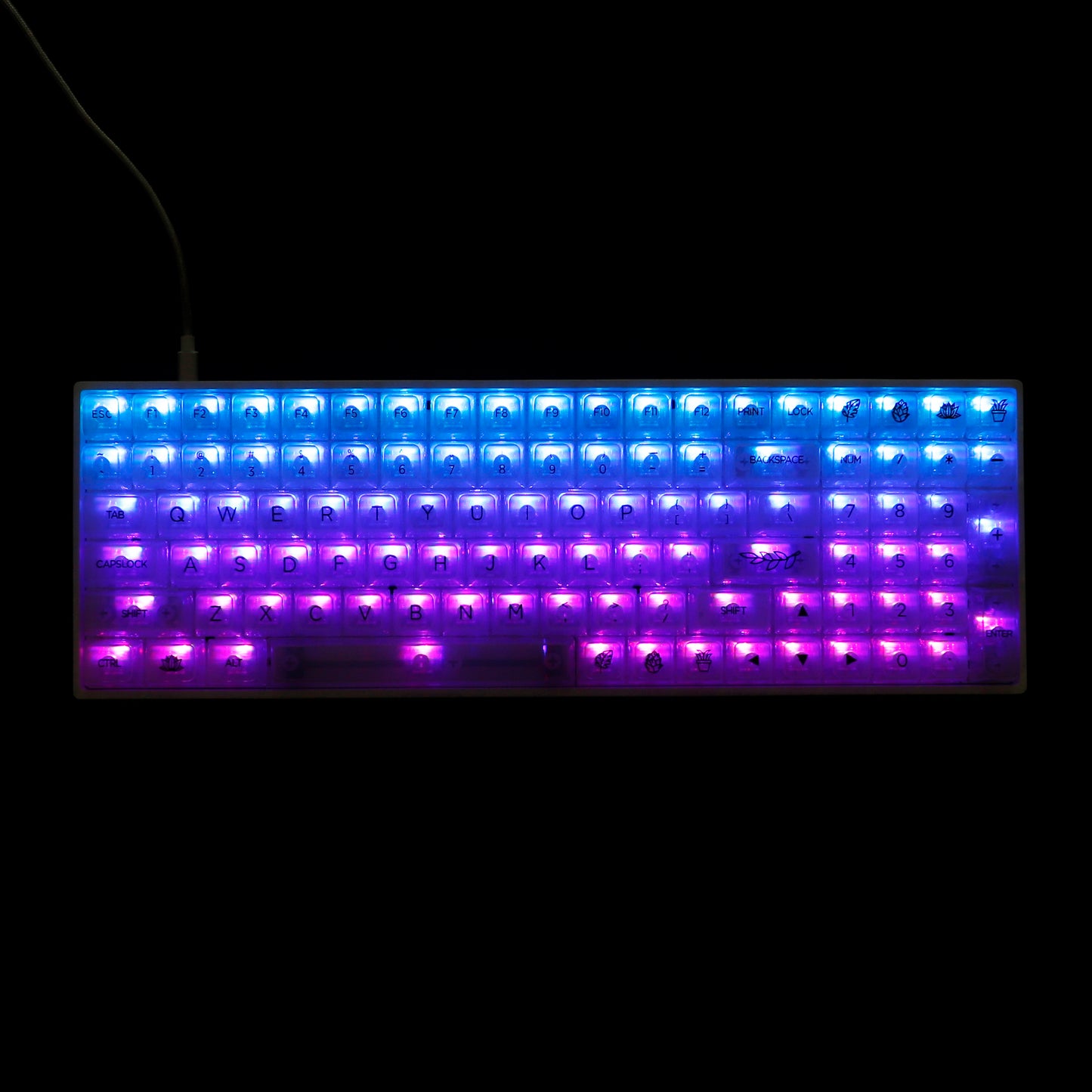 YMDK Crystal Backlit 131 Keycaps(UV Print MDA Profile 1.15mm)
