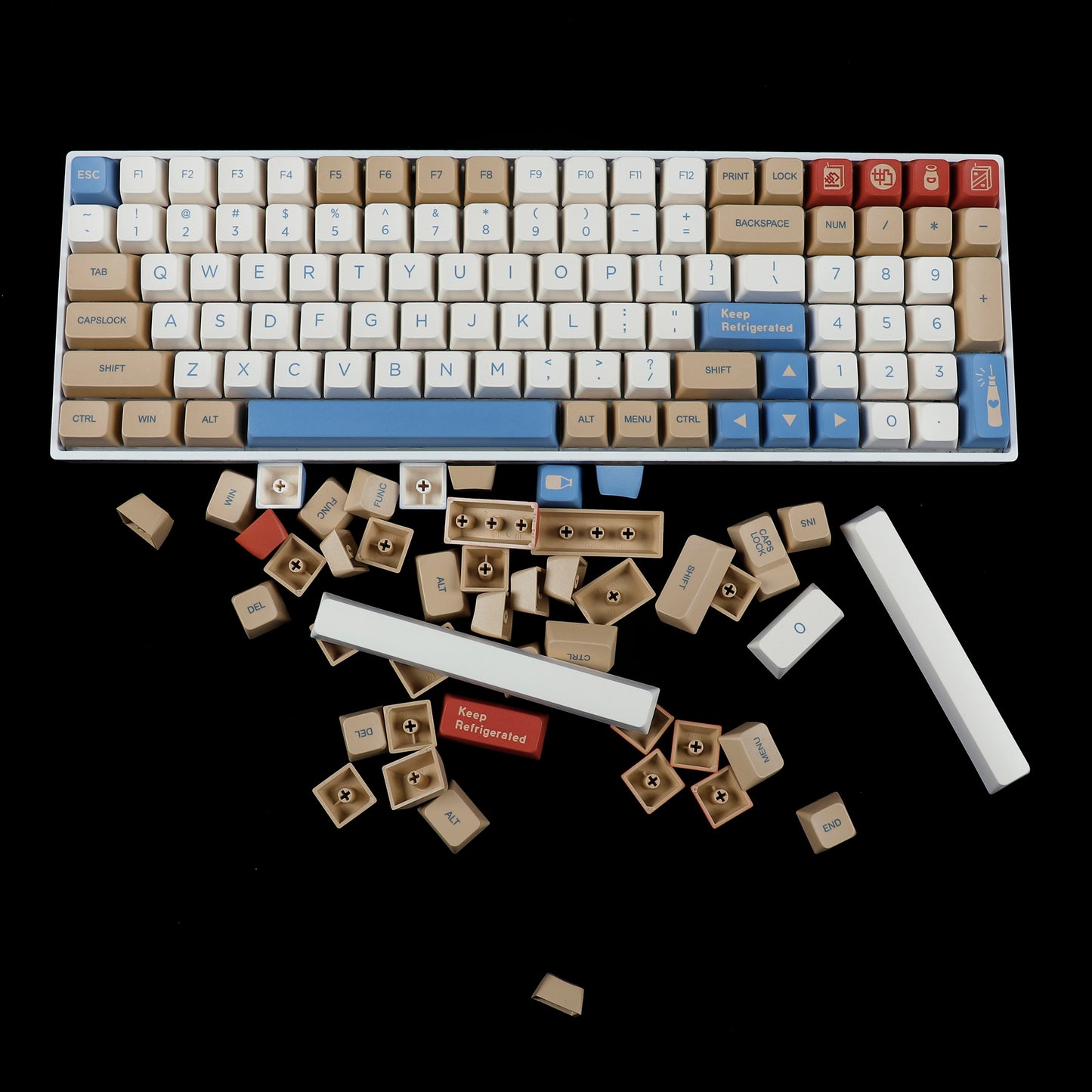 YMDK Soya Milk 145 Keycaps(Dye Sub MDA Profile PBT 1.5mm)