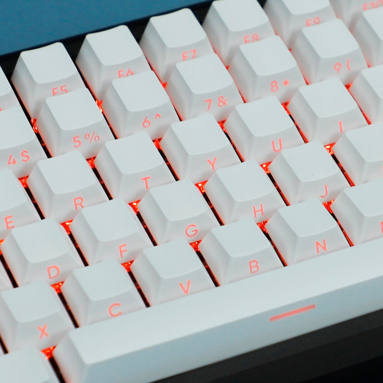 YMDK White Side-lit Shine Through Backlit 134 Keycap(Cherry Profile PBT Double Shot)