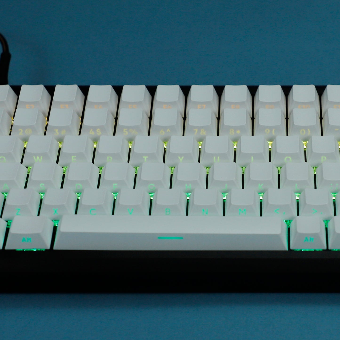 YMDK White Side-lit Shine Through Backlit 134 Keycap(Cherry Profile PBT Double Shot)