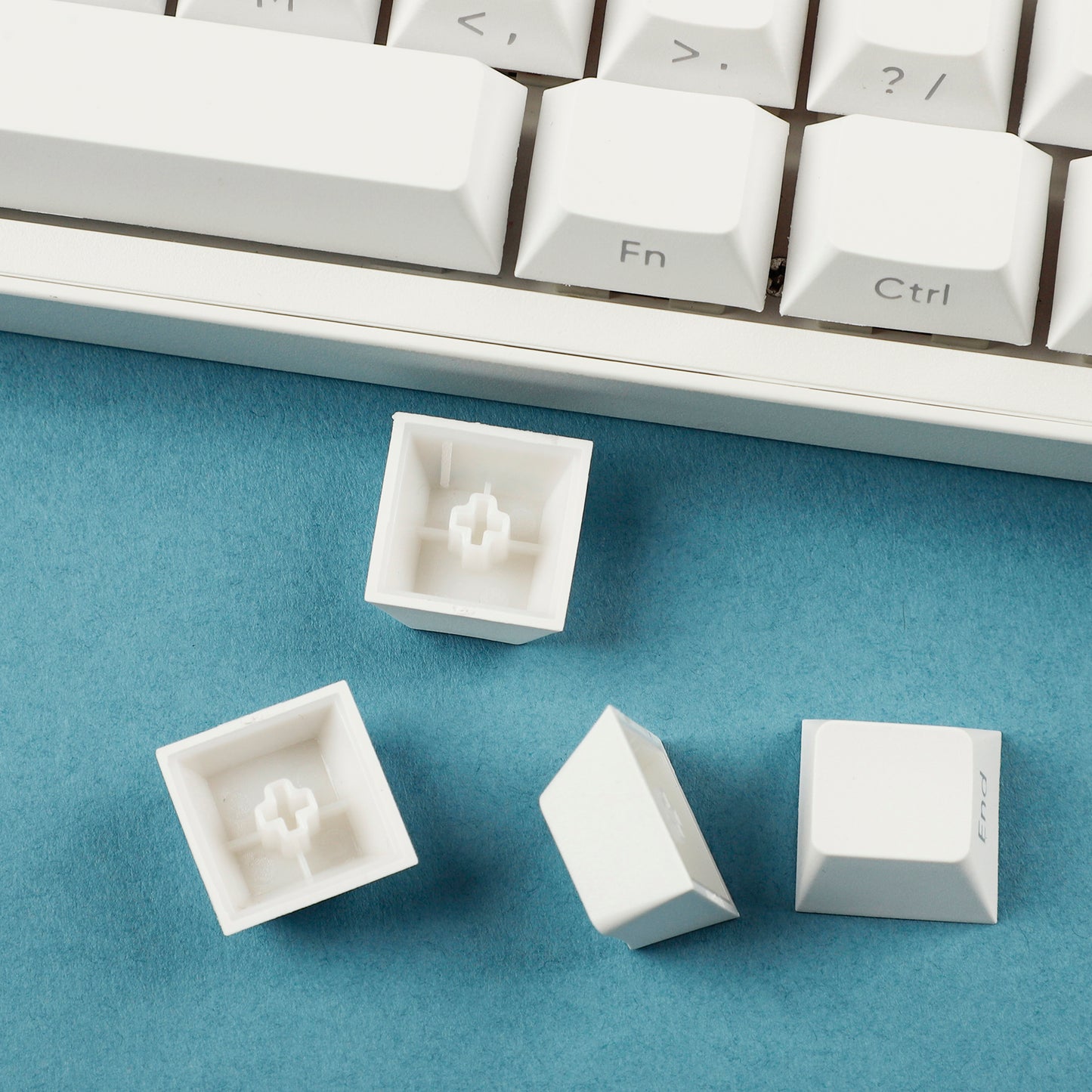YMDK White Side-lit Shine Through Backlit 134 Keycap(Cherry Profile PBT Double Shot)