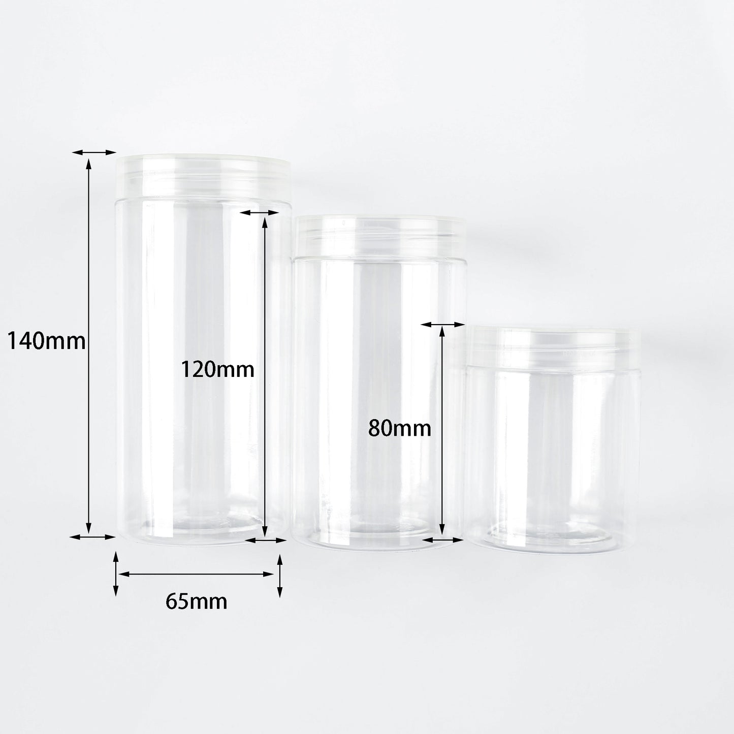Transparent Plastic Sealed Jar PET Food Grade Storage Sealed Jar With Lid Round