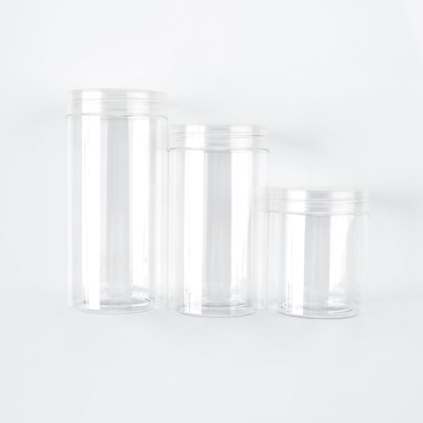 Transparent Plastic Sealed Jar PET Food Grade Storage Sealed Jar With Lid Round