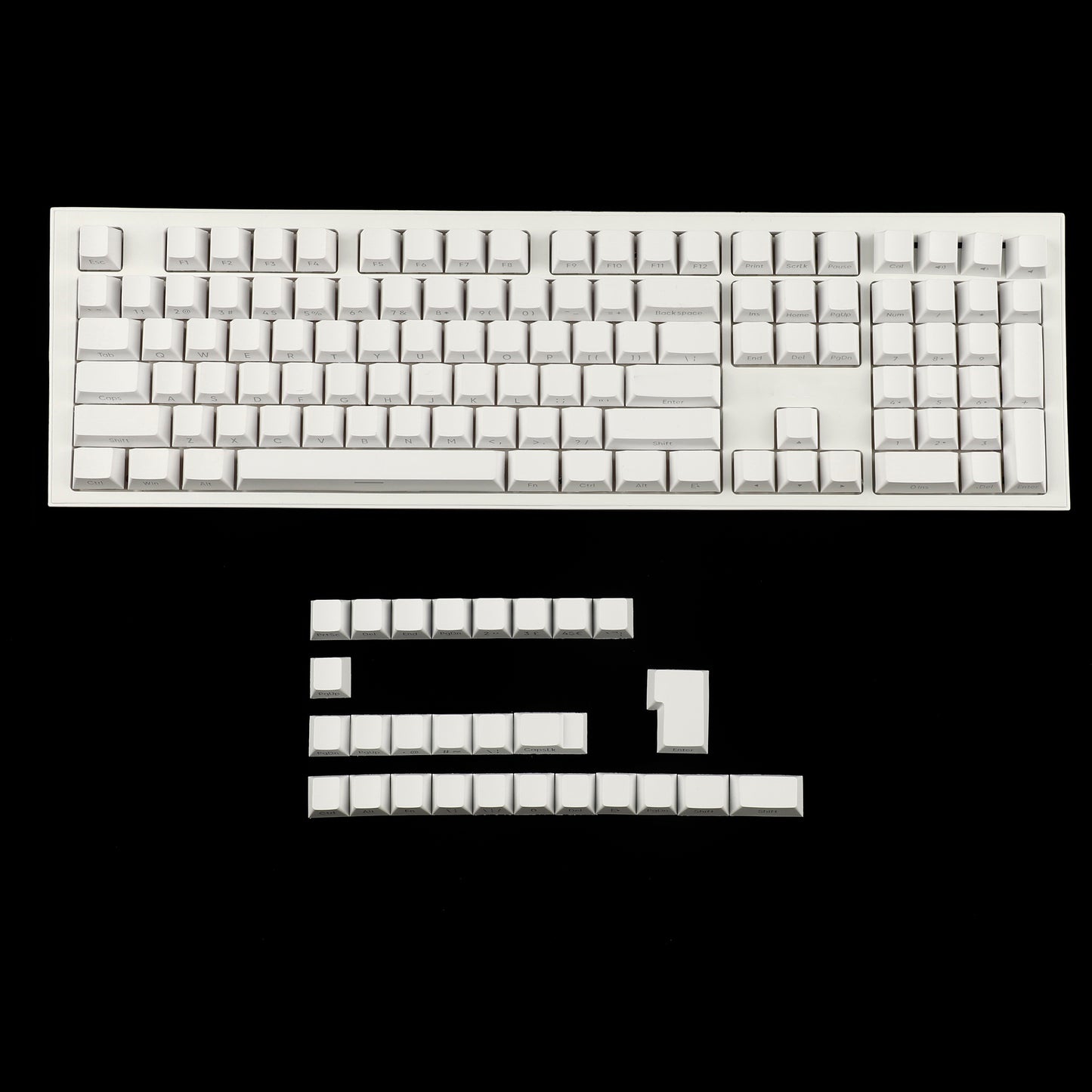 YMDK White Side-lit Shine Through Backlit 134 Keycap(Cherry Profile PBT Double Shot)