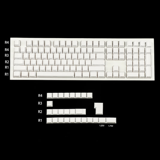 YMDK White Side-lit Shine Through Backlit 134 Keycap(Cherry Profile PBT Double Shot)