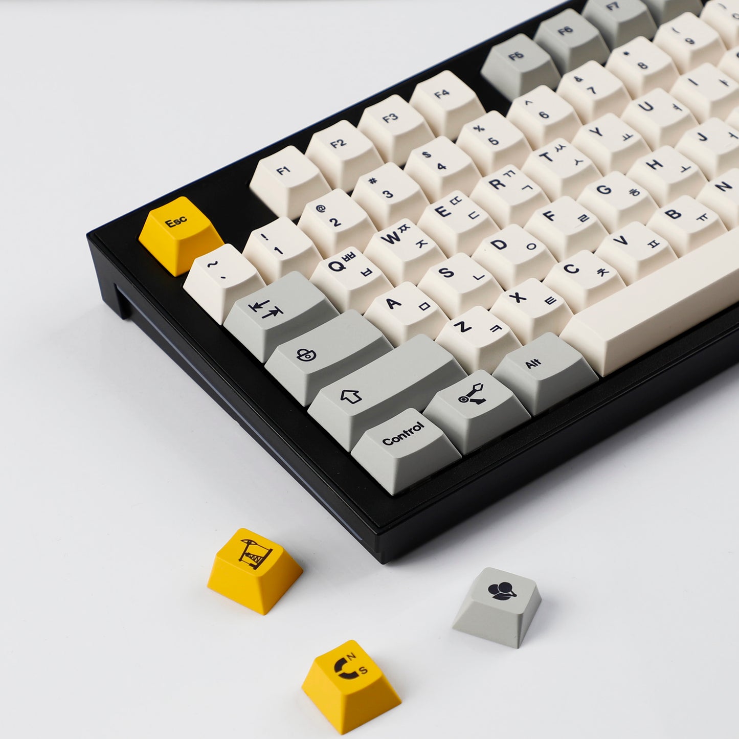 YMDK 142 Heavy Industry Keycaps English Korean Cherry Profile PBT Dye Sub Custom Keycap for MX Mechanical Keyboard Key Caps 65/75/87/98/100/104