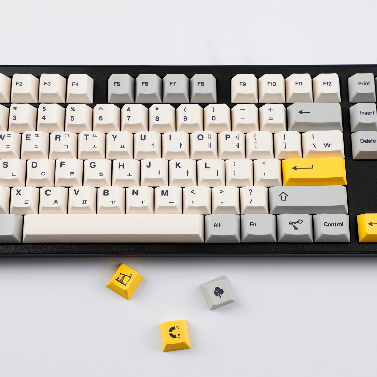 YMDK 142 Heavy Industry Keycaps English Korean Cherry Profile PBT Dye Sub Custom Keycap for MX Mechanical Keyboard Key Caps 65/75/87/98/100/104