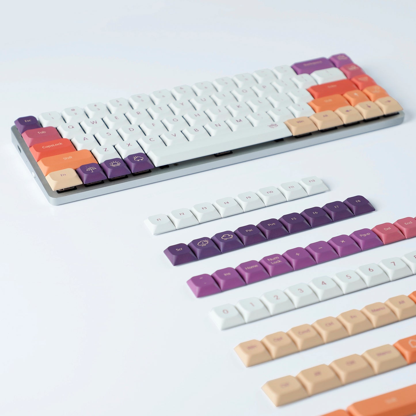 YMDK Ultra-slim Low profile keycap Side Print MX Series PBT Keycap for 61/64/75/87/96 ultra-slim keyboard