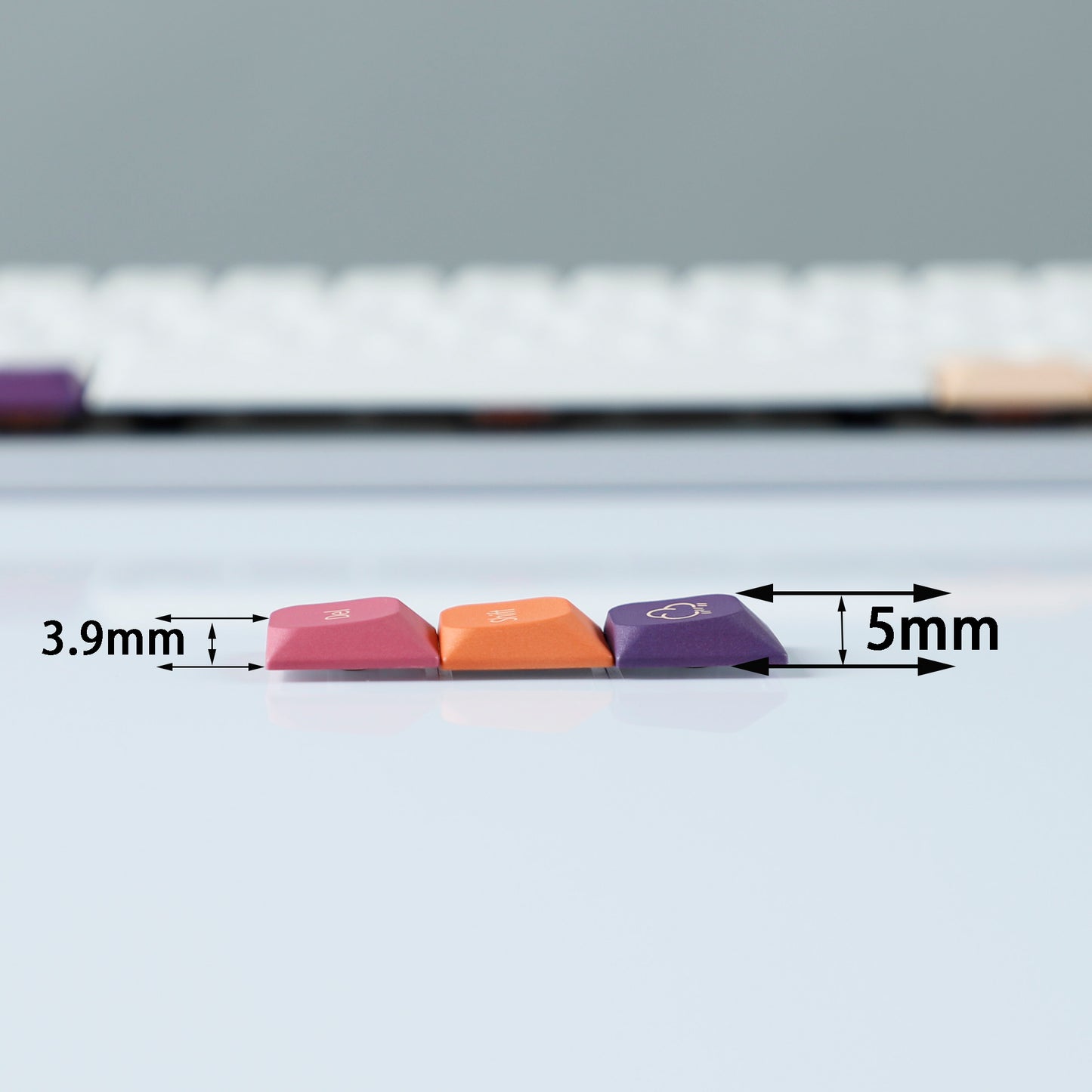 YMDK Ultra-slim Low profile keycap Side Print MX Series PBT Keycap for 61/64/75/87/96 ultra-slim keyboard