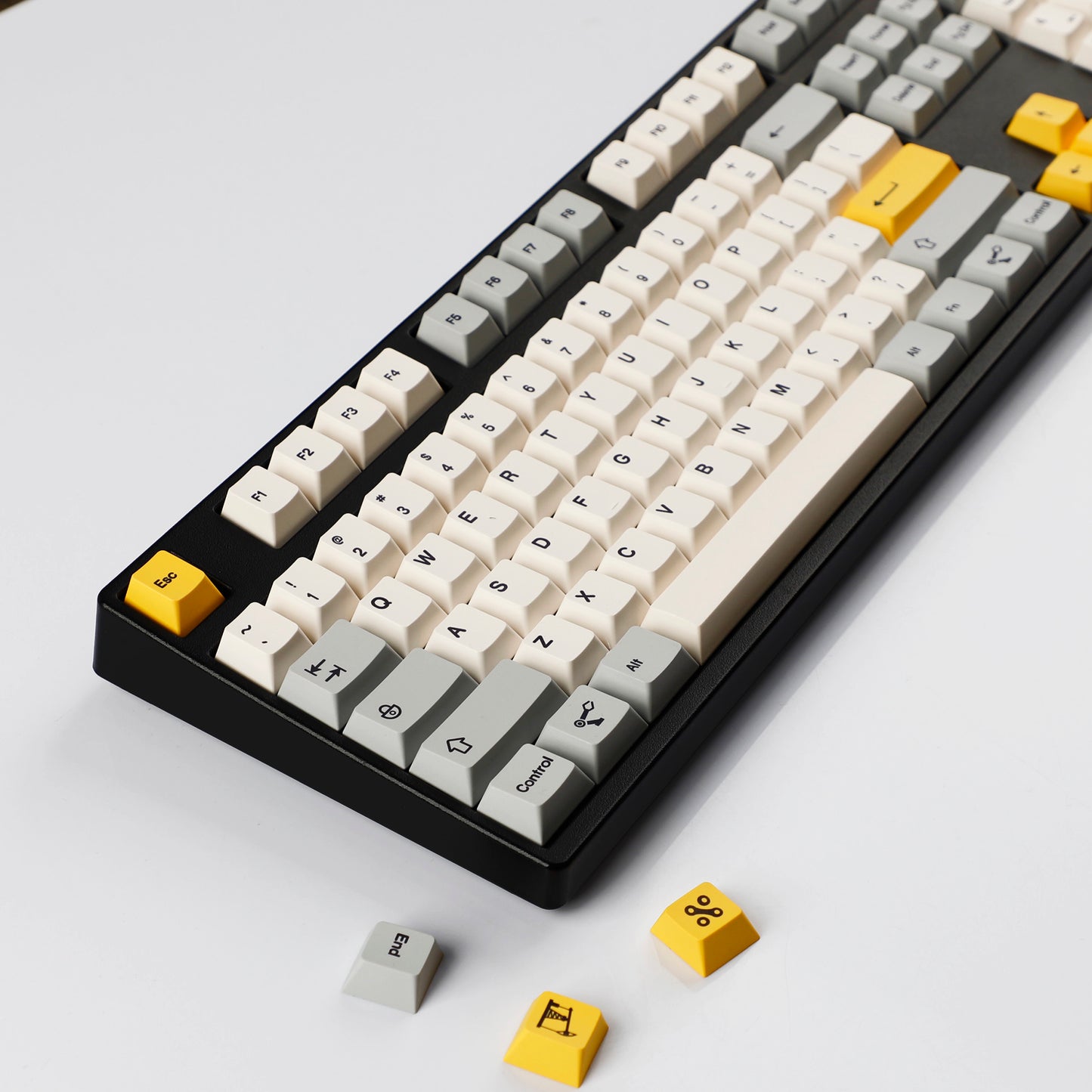 YMDK 142 Heavy Industry Keycaps English Korean Cherry Profile PBT Dye Sub Custom Keycap for MX Mechanical Keyboard Key Caps 65/75/87/98/100/104