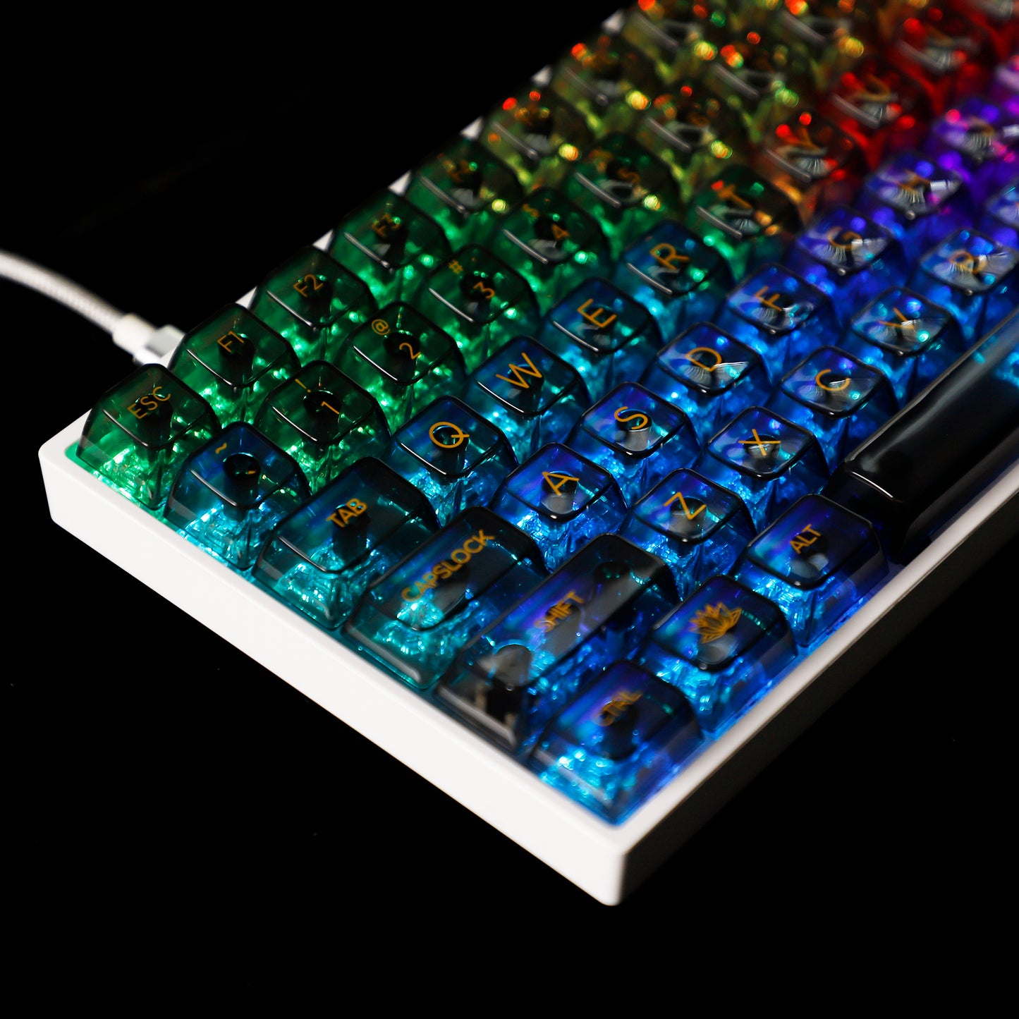 YMDK Crystal Backlit 131 Keycaps(UV Print MDA Profile 1.15mm)