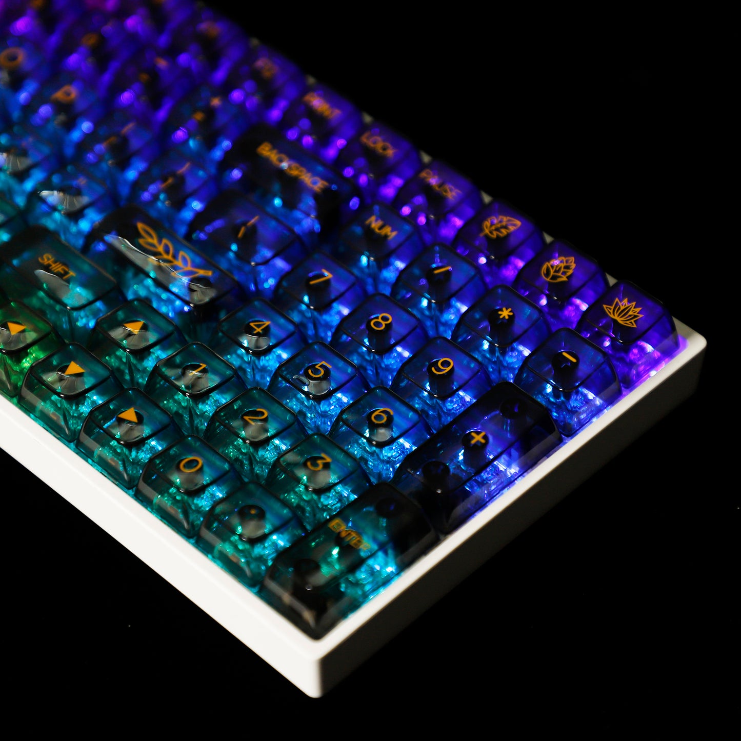 YMDK Crystal Backlit 131 Keycaps(UV Print MDA Profile 1.15mm)
