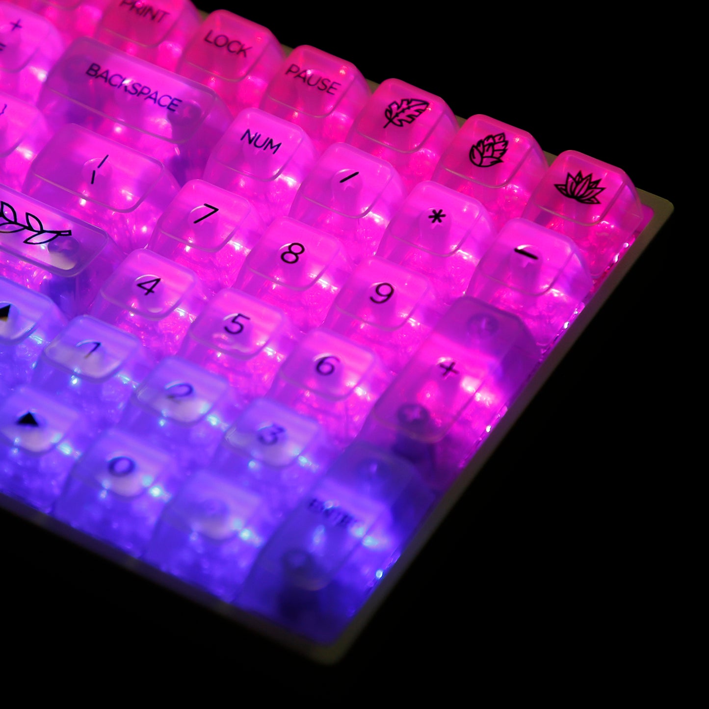 YMDK Crystal Backlit 131 Keycaps(UV Print MDA Profile 1.15mm)