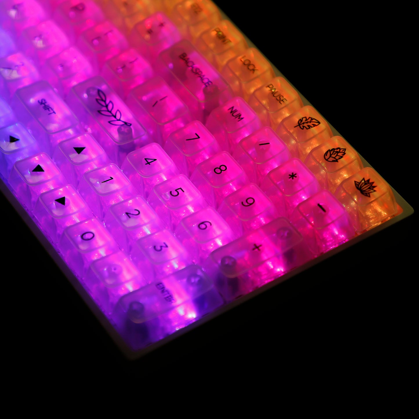YMDK Crystal Backlit 131 Keycaps(UV Print MDA Profile 1.15mm)