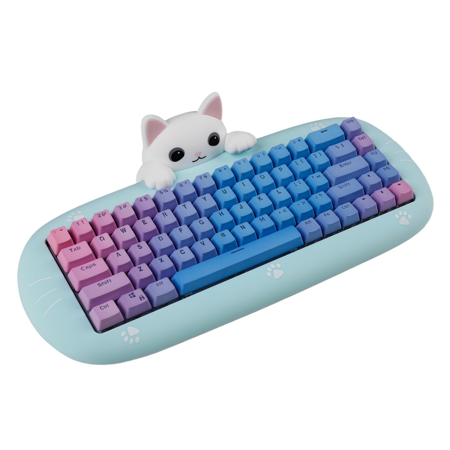 YMDK Meow68 keyboard Cat Custom Triple-Mode RGB Hot Swappable meow 68 Mechanical Keyboard Barebone(Support Macro Programmable Bluetooth&Wired&2.4G)