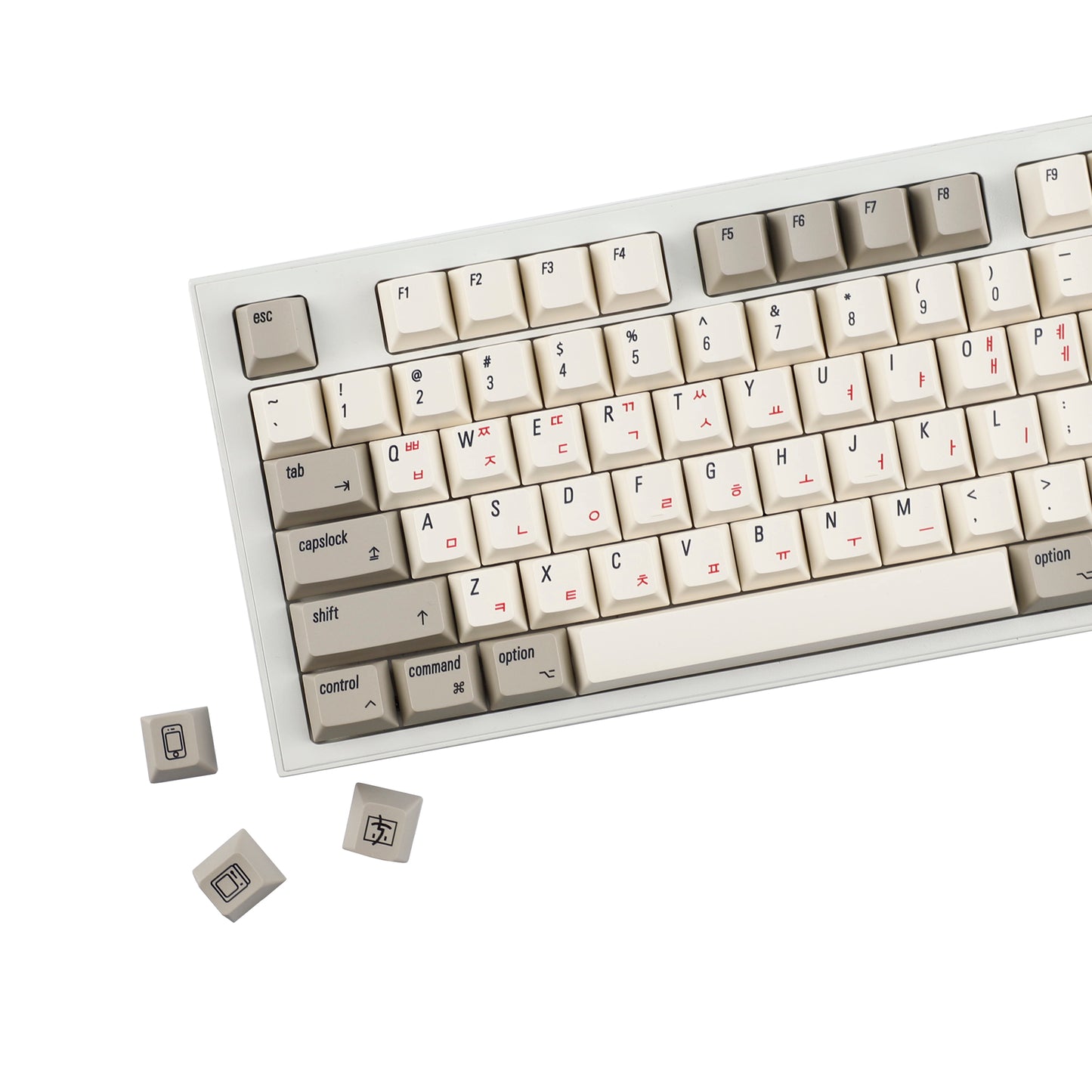 YMDK English Korean 135 Keys MAC Apple Retro Keycaps Cherry Profile PBT Dye Sublimation for 75/87/98/104/108 MX Mechanical Keyboard