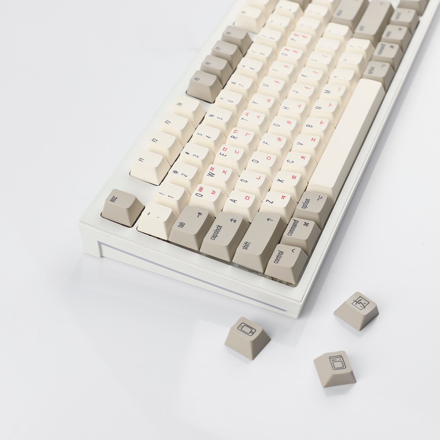 YMDK English Korean 135 Keys MAC Apple Retro Keycaps Cherry Profile PBT Dye Sublimation for 75/87/98/104/108 MX Mechanical Keyboard