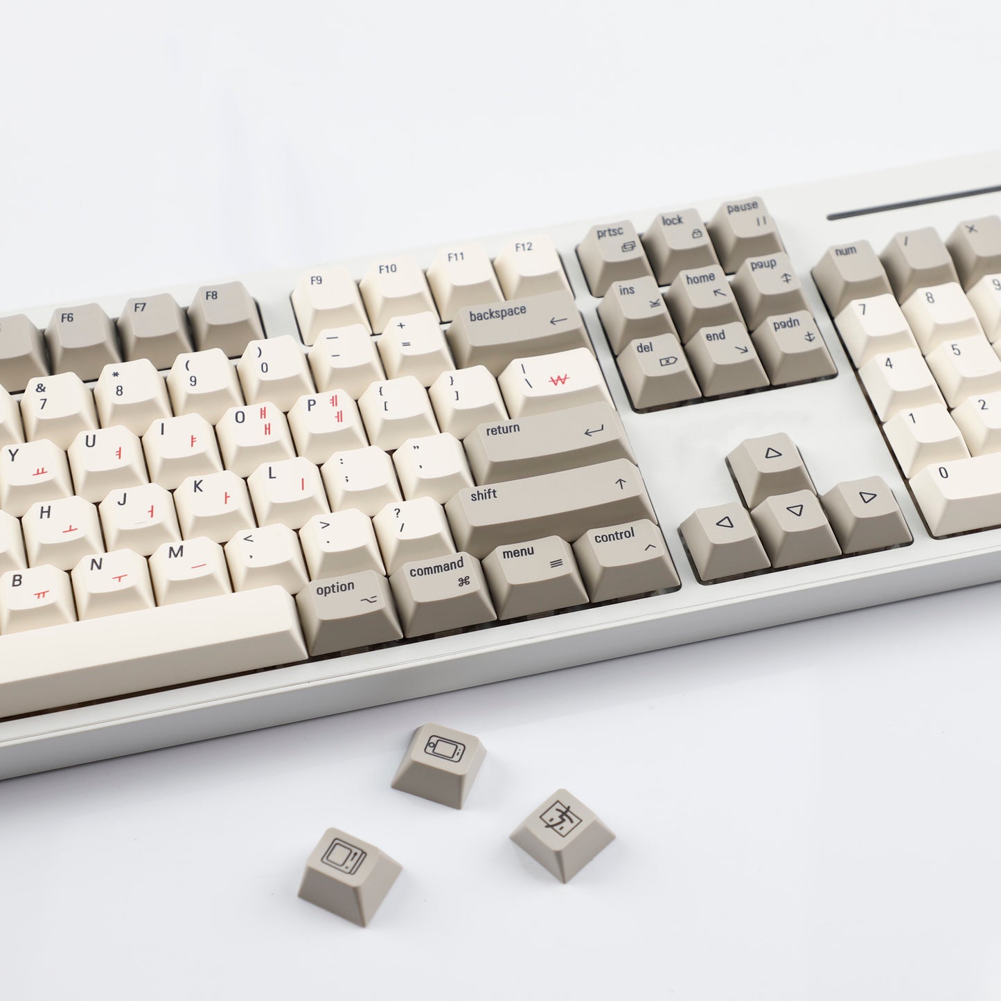 YMDK English Korean 135 Keys MAC Apple Retro Keycaps Cherry Profile PBT Dye Sublimation for 75/87/98/104/108 MX Mechanical Keyboard