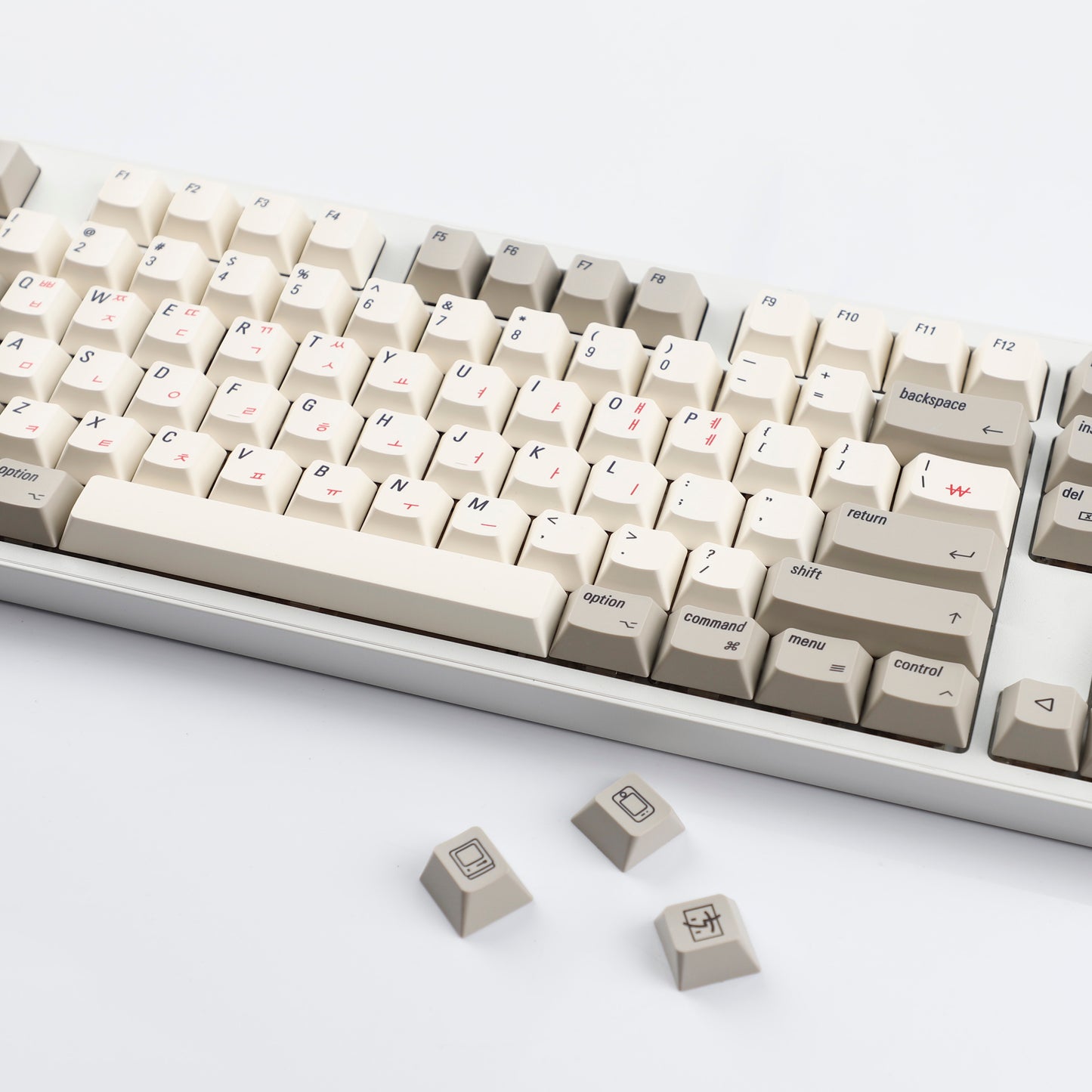 YMDK English Korean 135 Keys MAC Apple Retro Keycaps Cherry Profile PBT Dye Sublimation for 75/87/98/104/108 MX Mechanical Keyboard