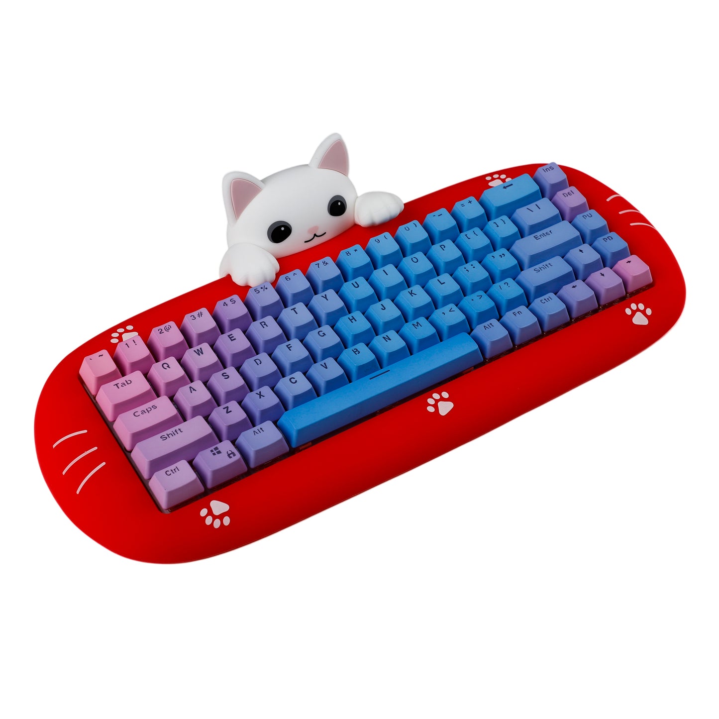 YMDK Meow68 keyboard Cat Custom Triple-Mode RGB Hot Swappable meow 68 Fully Mechanical Keyboard(Support Macro Programmable Bluetooth&Wired&2.4G)