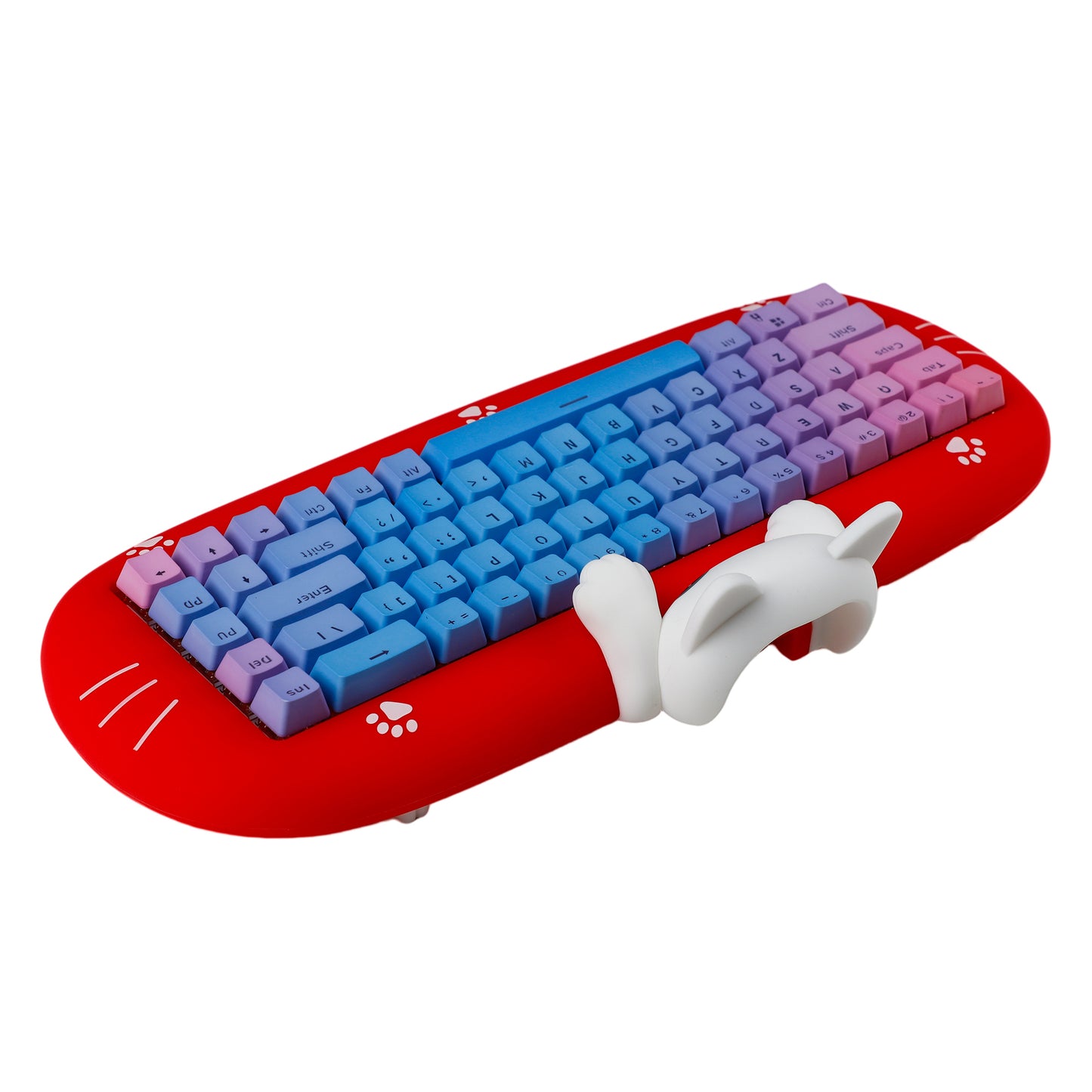 YMDK Meow68 keyboard Cat Custom Triple-Mode RGB Hot Swappable meow 68 Mechanical Keyboard Barebone(Support Macro Programmable Bluetooth&Wired&2.4G)