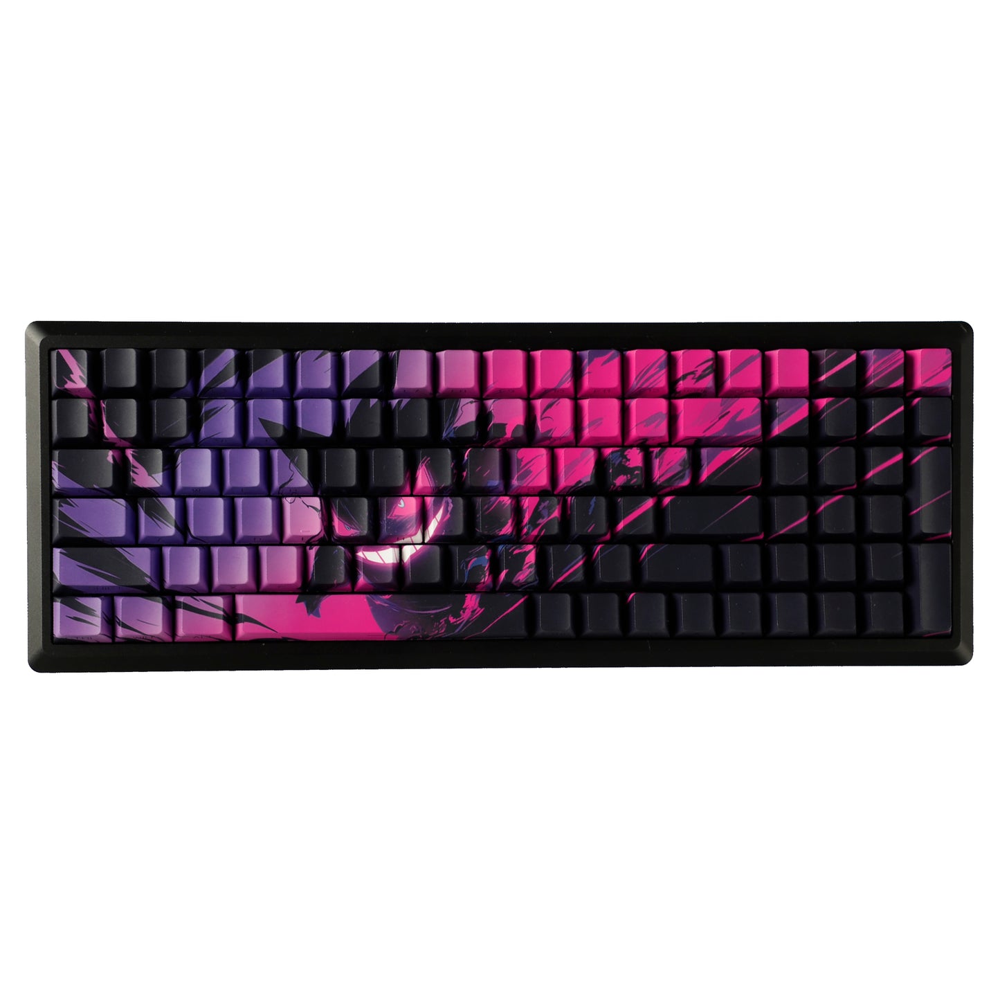 YMDK 131 Coal Briquette Ghost Keycap Cherry Profile Dye Sub Double Shot Sidelit PBT Keycaps for 65/75/87/98/100/104 MX Mechanical keyboard