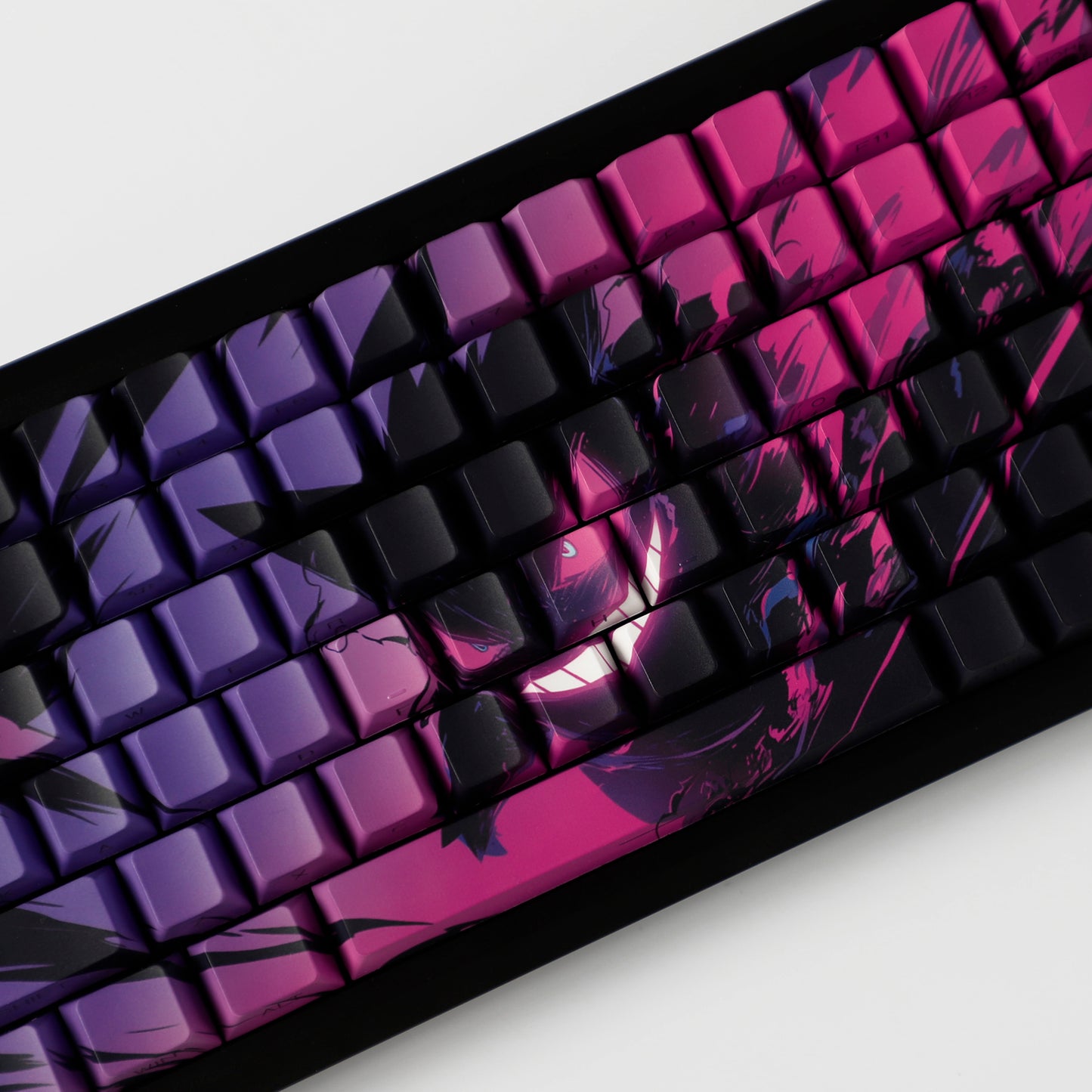 YMDK 131 Coal Briquette Ghost Keycap Cherry Profile Dye Sub Double Shot Sidelit PBT Keycaps for 65/75/87/98/100/104 MX Mechanical keyboard