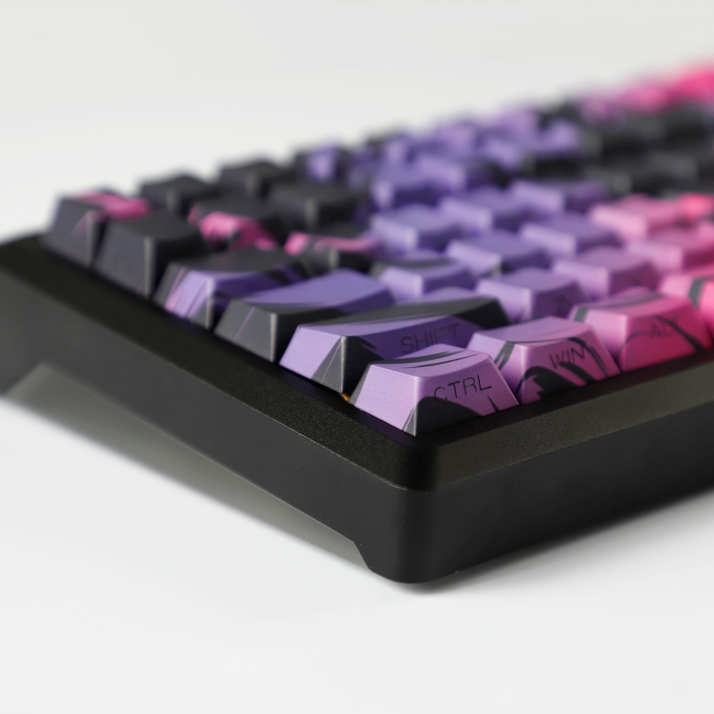 YMDK 131 Coal Briquette Ghost Keycap Cherry Profile Dye Sub Double Shot Sidelit PBT Keycaps for 65/75/87/98/100/104 MX Mechanical keyboard