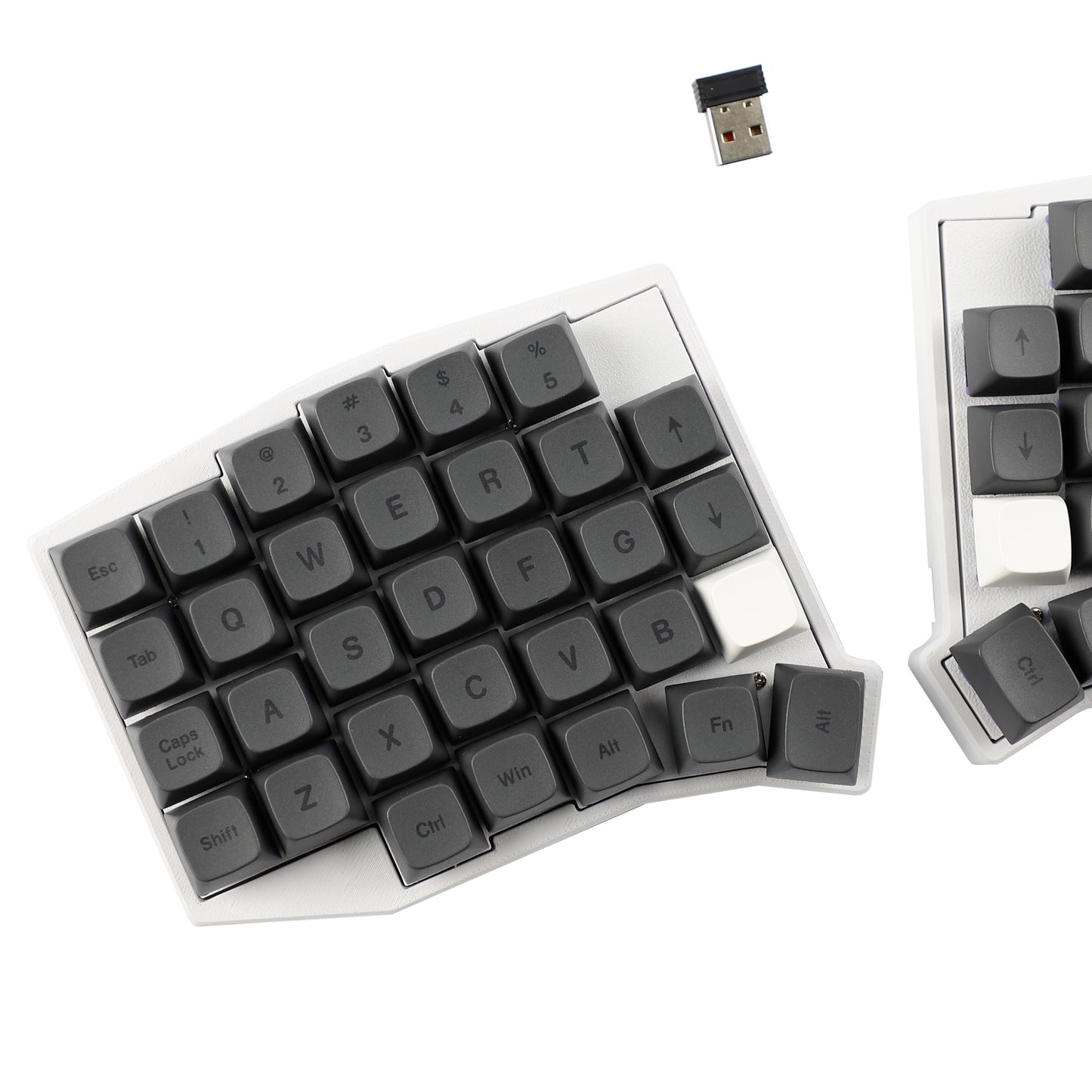 YMDK Sofle Wireless Split Keyboard 2.4Ghz 64 Keys Ergonomic Hotswappable 60% Layout 3D PLA Vial All Key Programmable Mini Independent Gaming Keyboard Kit